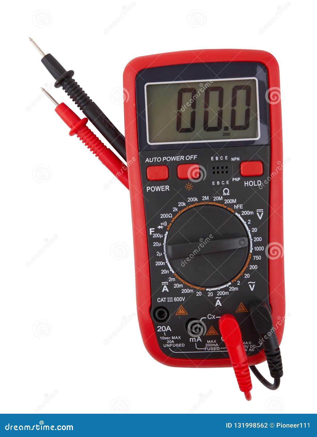 Digital Multimeter Isolated Stock Photo Image of test, probe 131998562