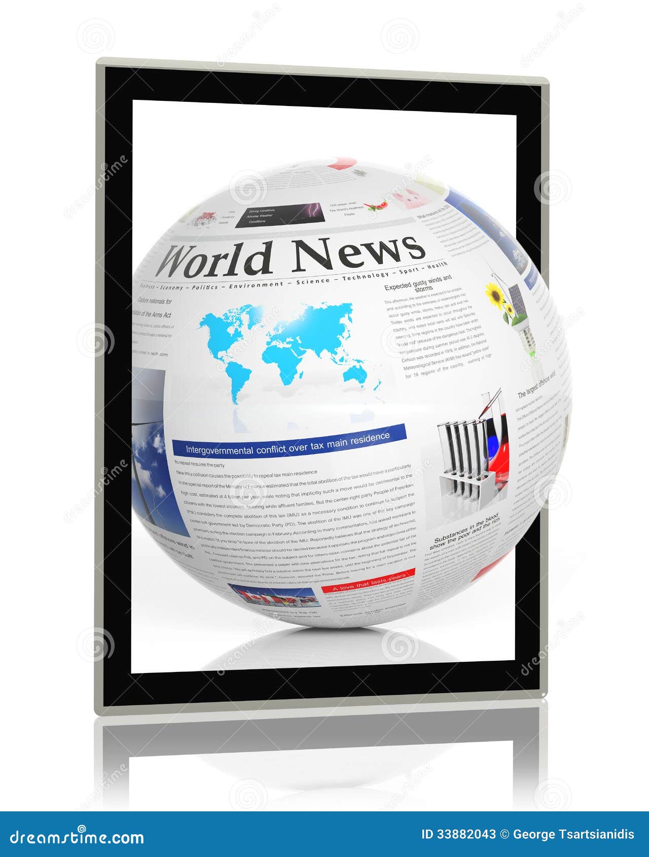 Digital news stock illustration. Illustration of business 33882043