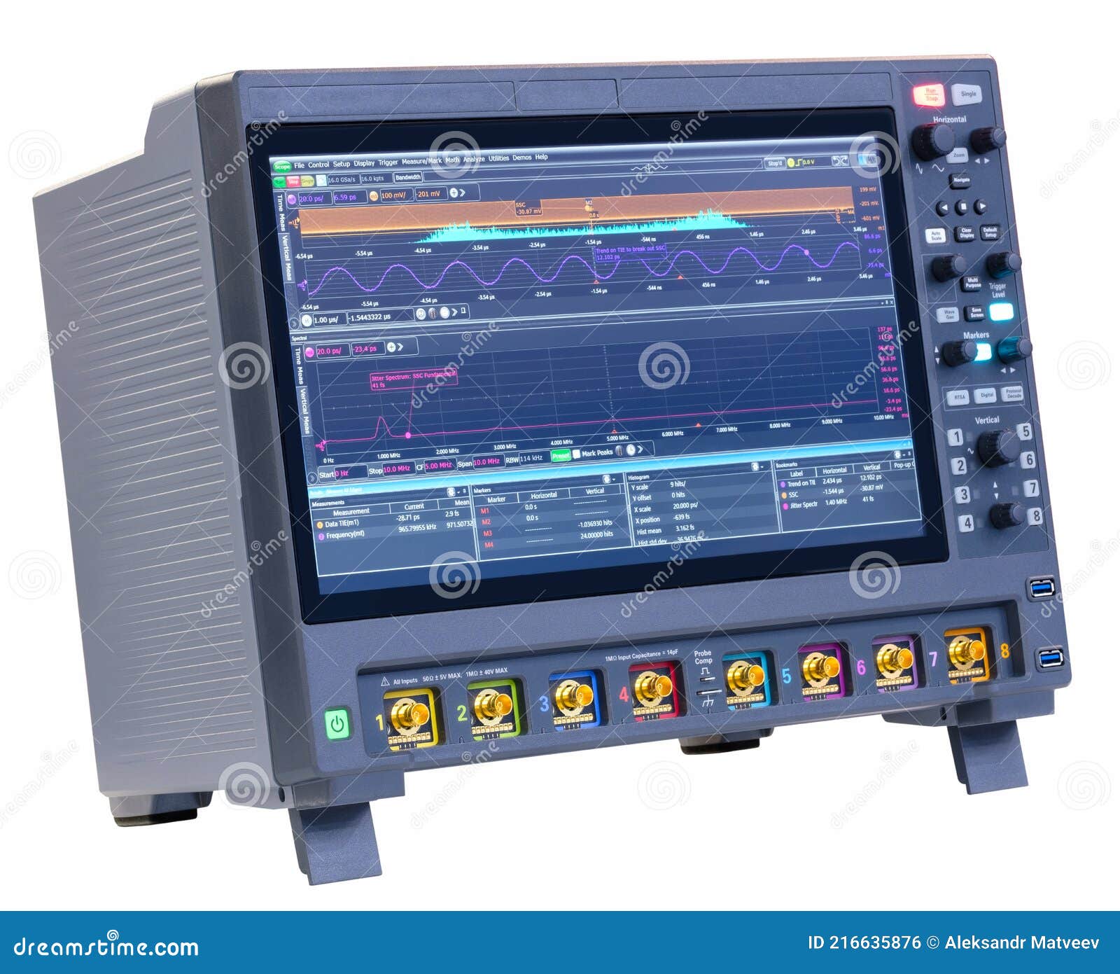 Digital Oscilloscope is Used by an Experienced Electronic Engineer in