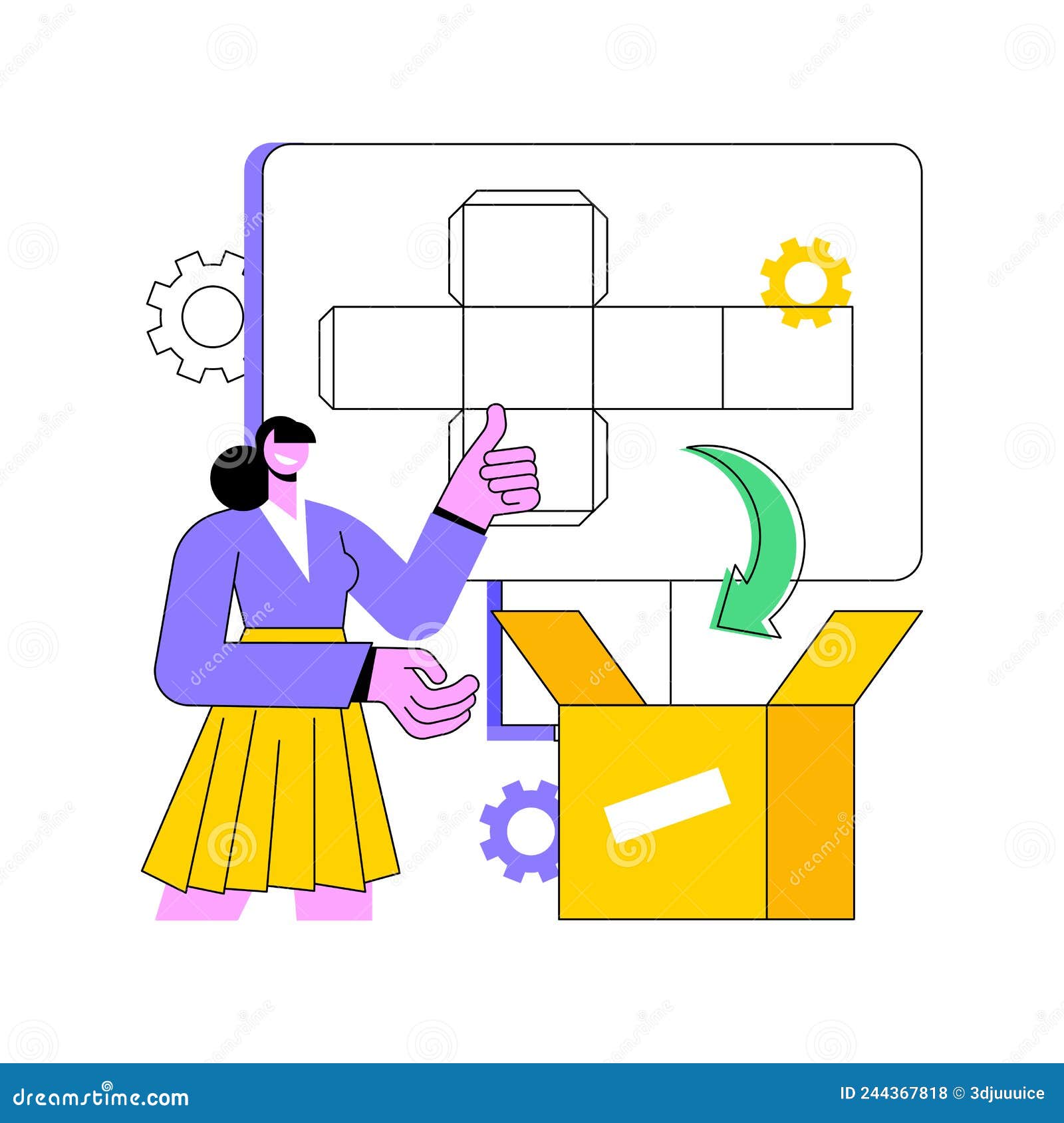 Digital Packaging Abstract Concept Vector Illustration. Stock Vector