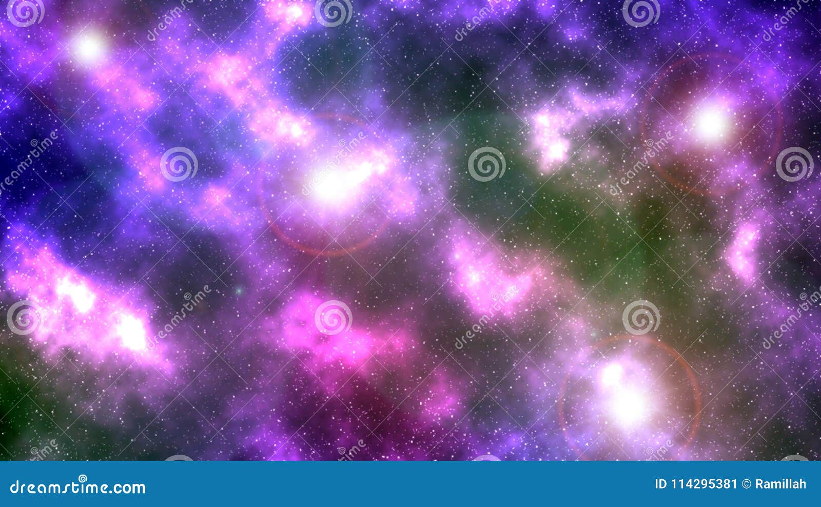 Digital Painting Colorful Abstract Galaxy Background Stock