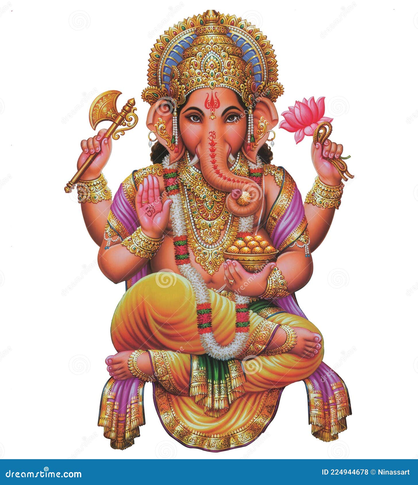 Digital Painting of Lord Ganesha in White Background Stock Illustration -  Illustration of decoration, ganesh: 224944678