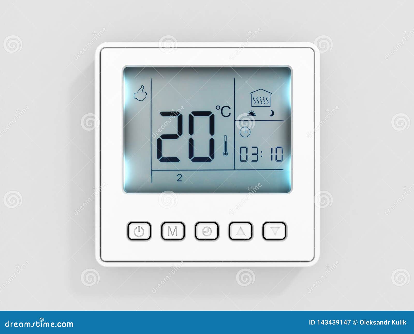 Digital Programmable Thermostat Isolated on White Background 3d Render