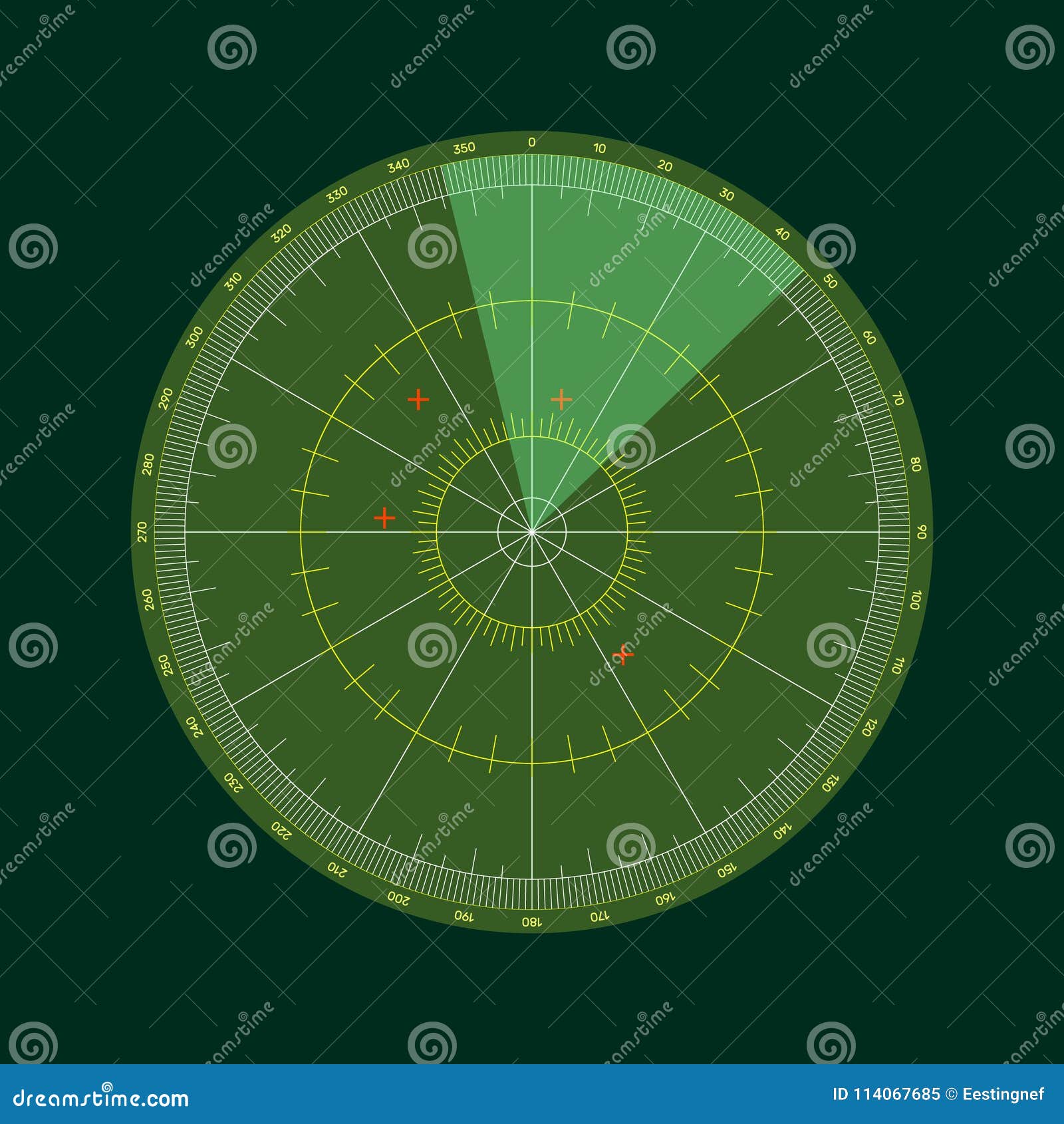 Digital Radar Screen.Vector Illustration. Stock Vector - Illustration ...