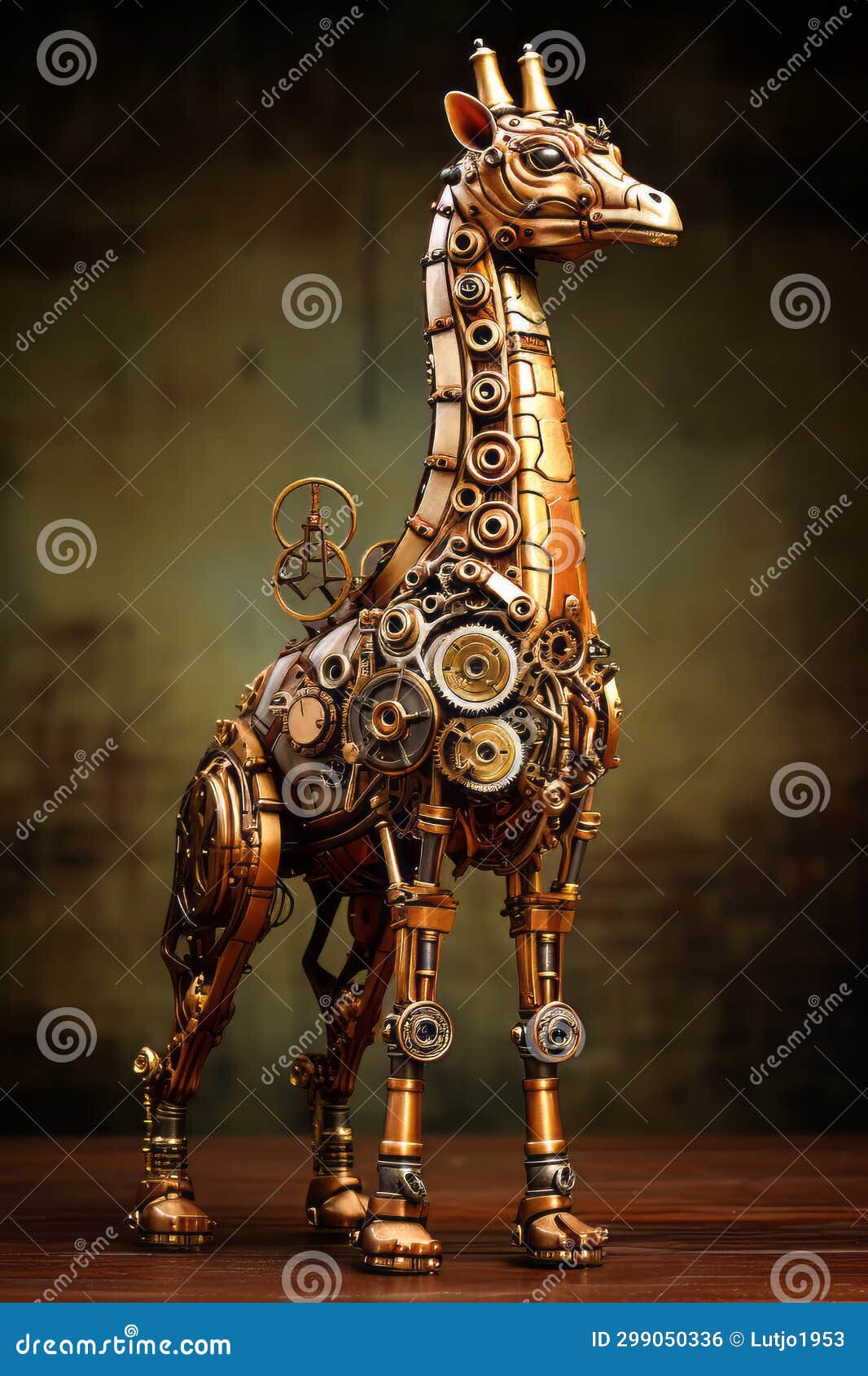 Steampunk Mechanical Giraffe. Generated Image. Stock Illustration