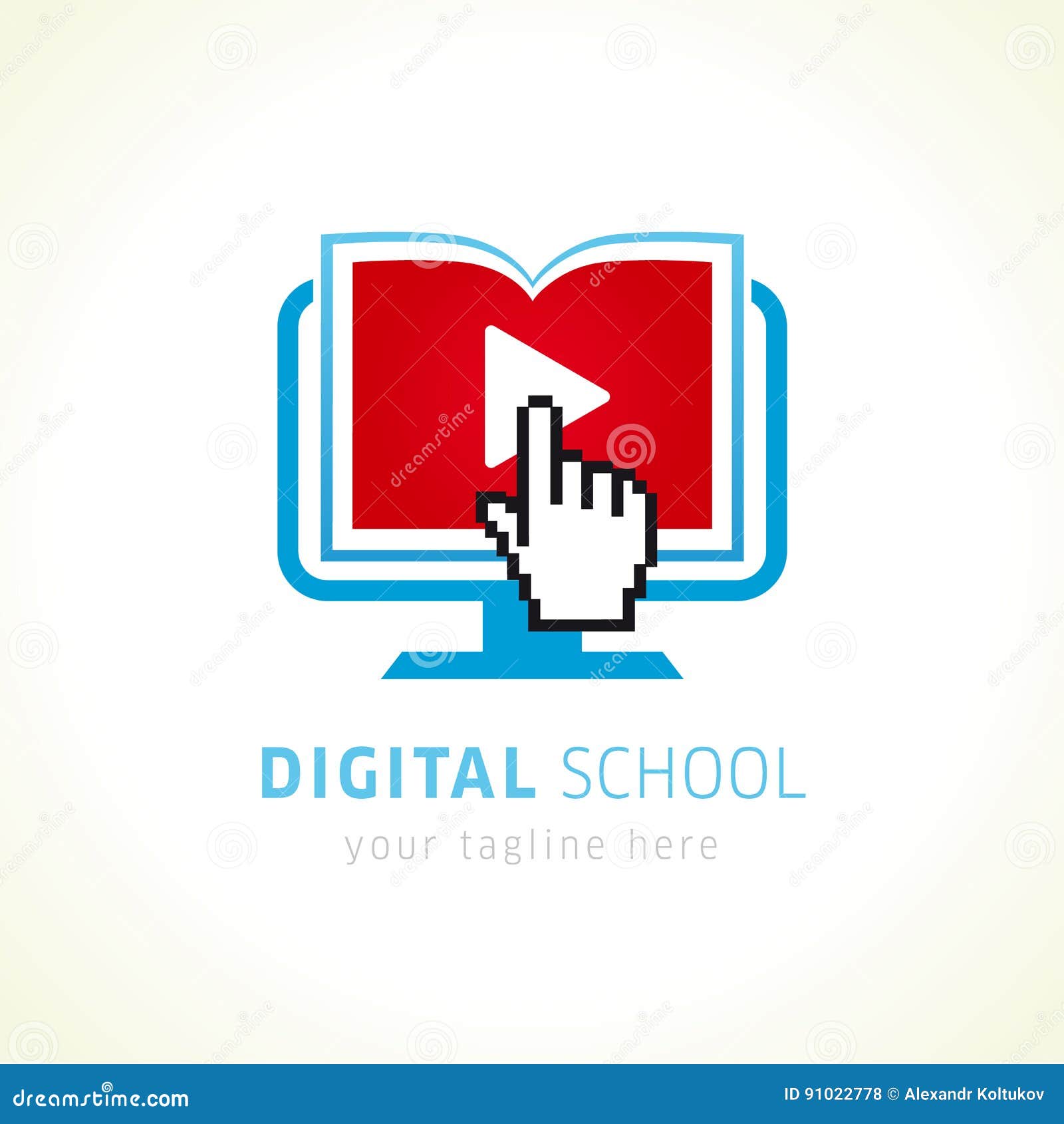 Digital School Online Logo Stock Vector Illustration Of Data