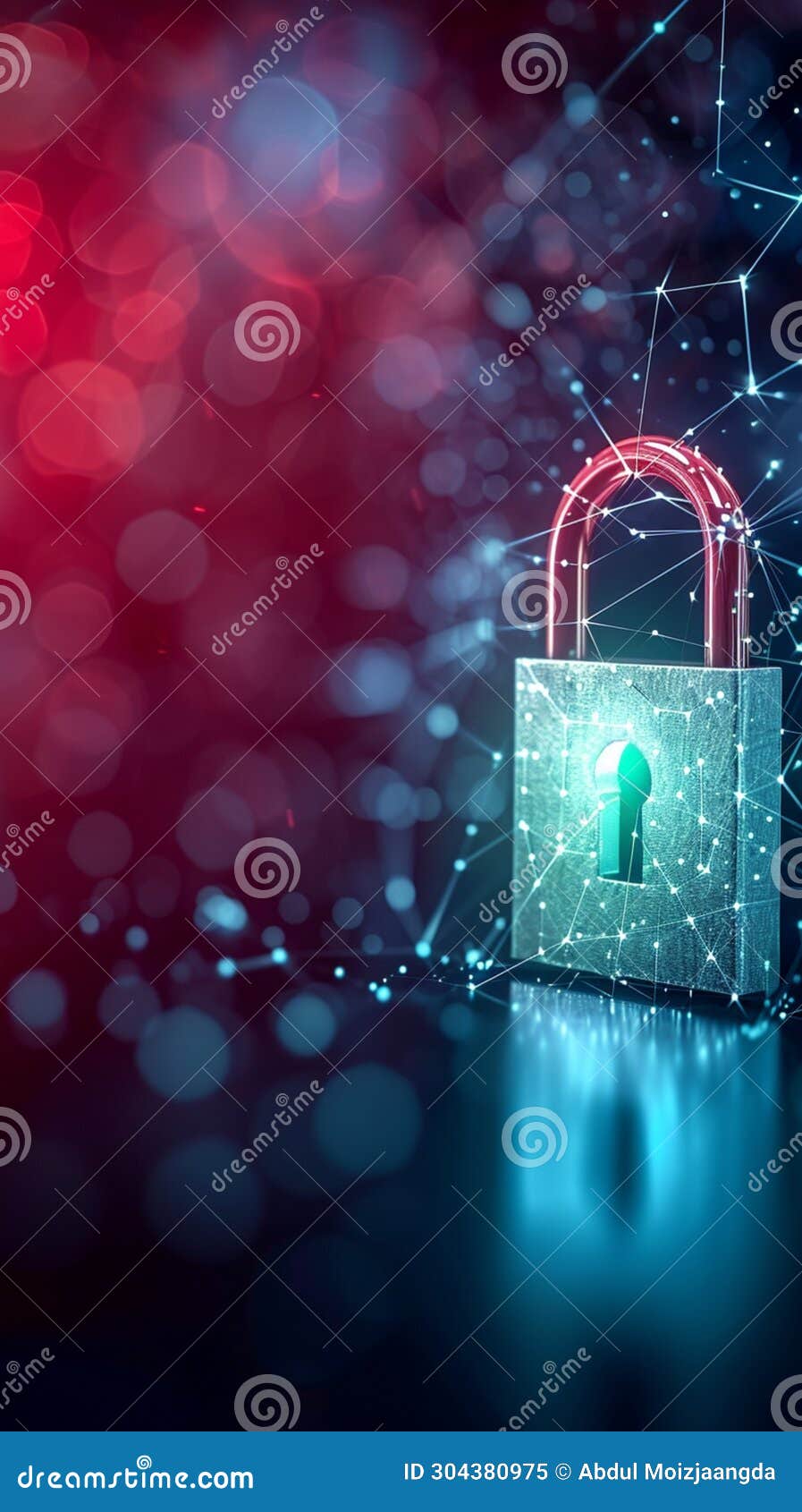 Digital Security Padlock Symbolizing Protection on a Network Backdrop