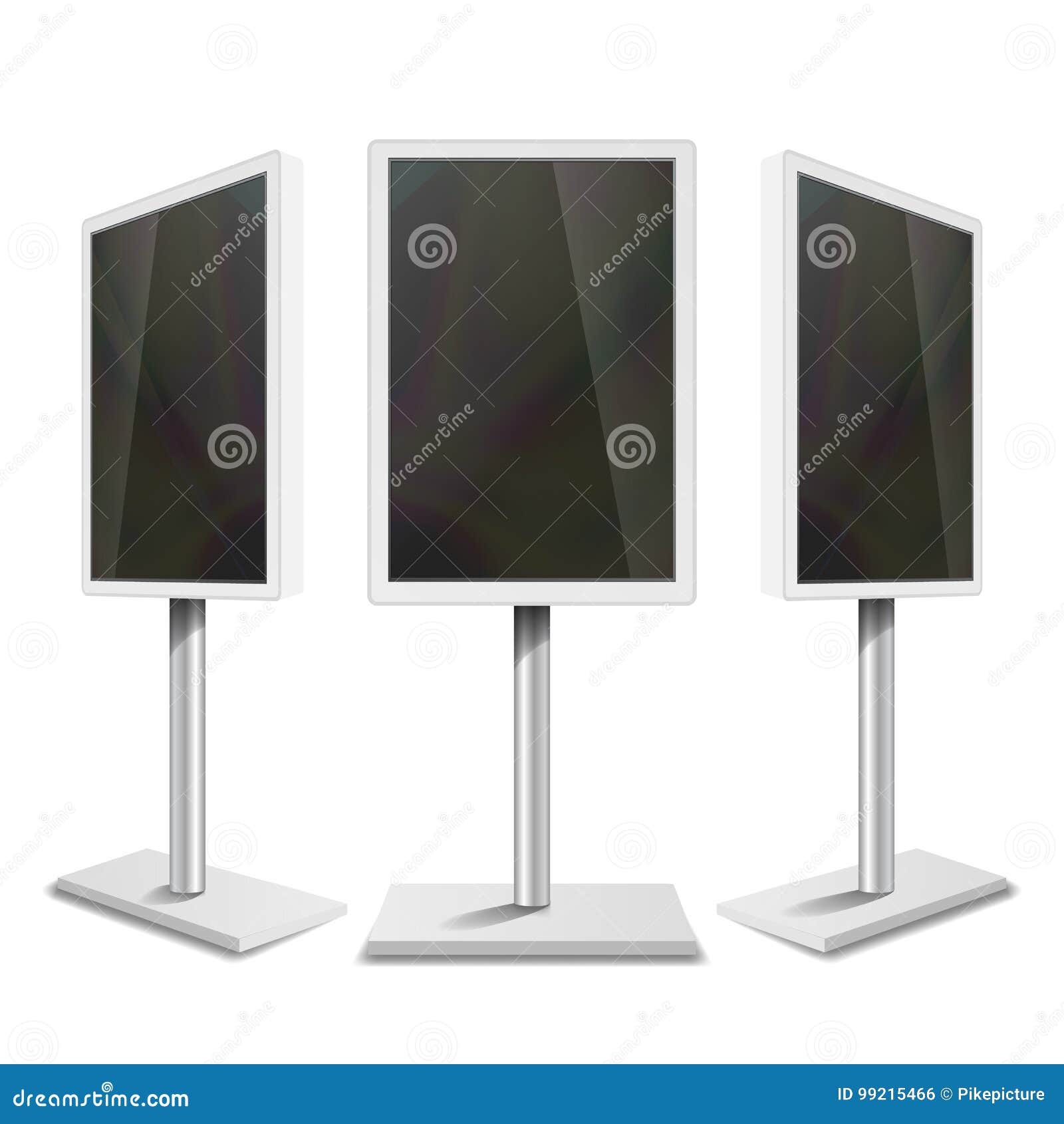 portable interactive digital signage. white clean empty digital display.  