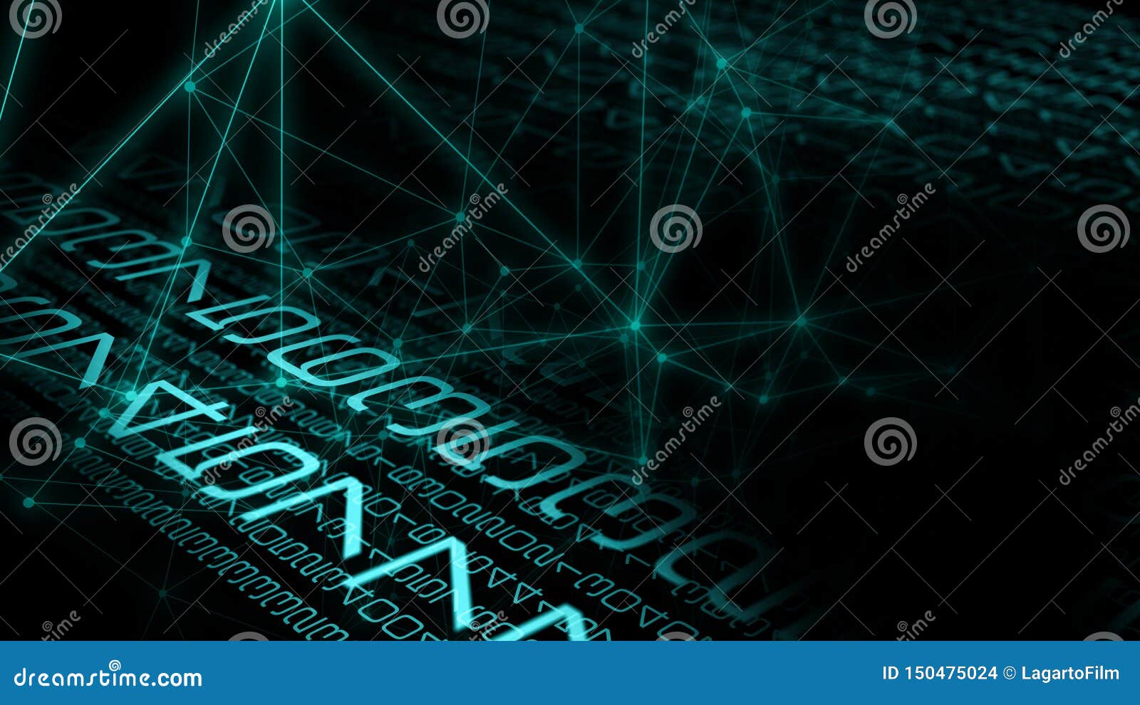 Digital Signal Processing, Cyber Threat Security Stock Illustration