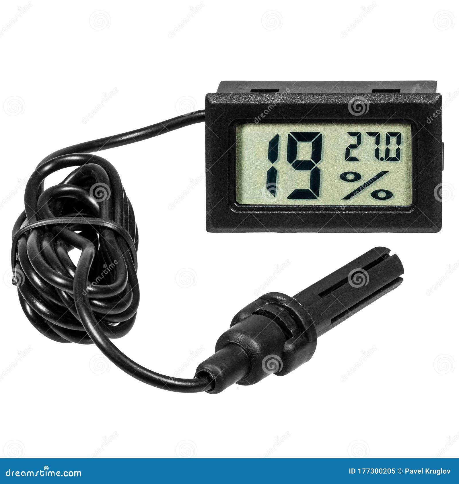 Digital Thermohygrometer Wires with an External Sensor for