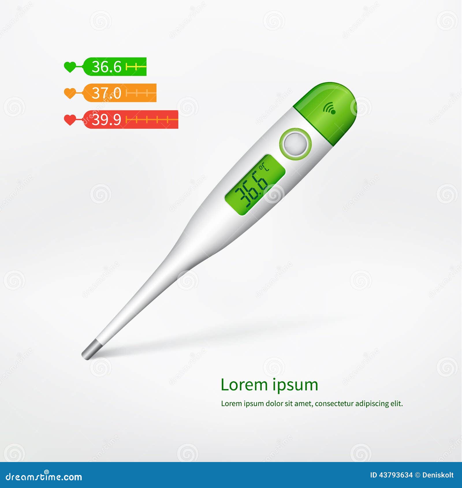 Digital thermometer stock vector. Illustration of measuring 43793634