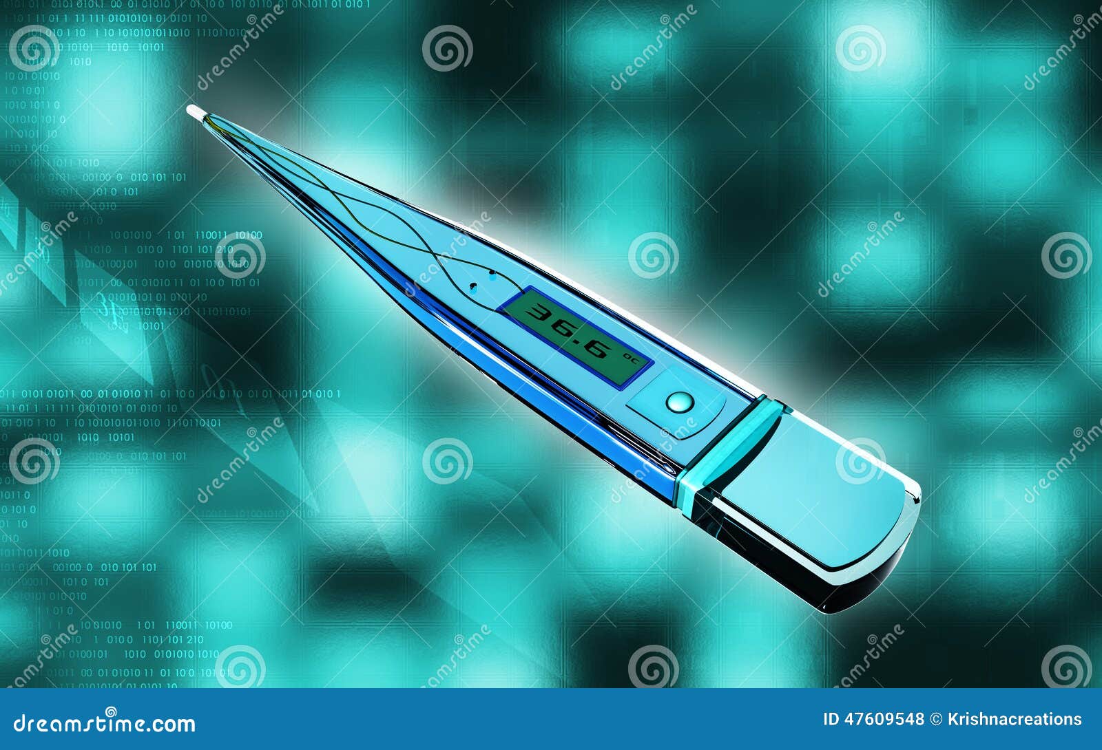 Digital thermometer stock illustration. Illustration of sensor 47609548