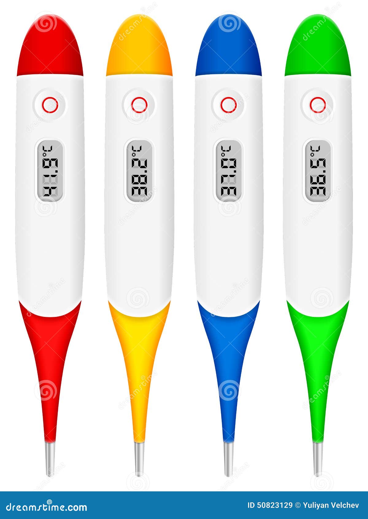 Digital thermometer set stock vector. Illustration of healthfully