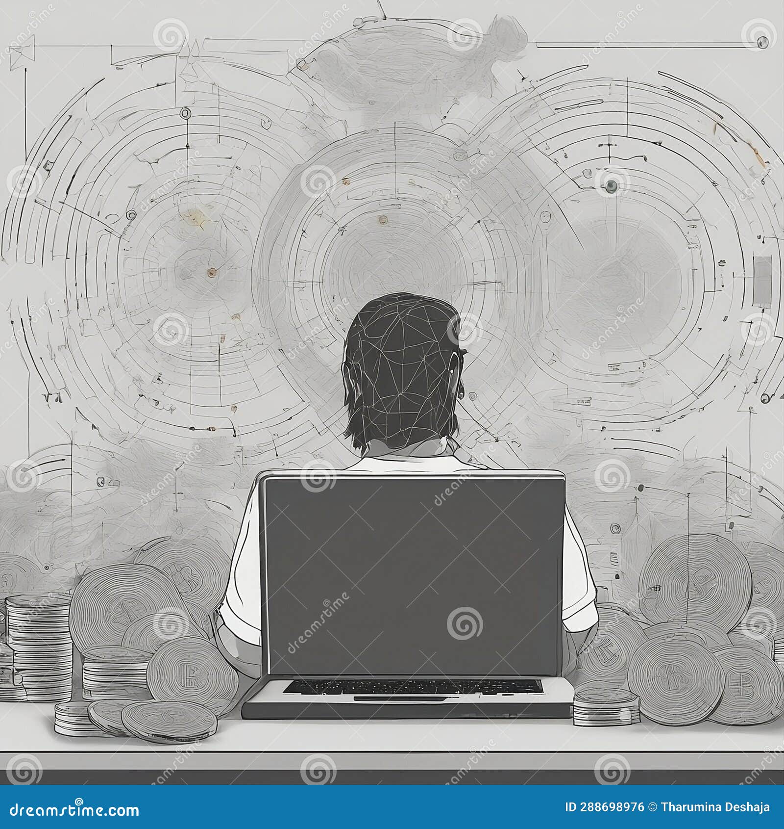 digital trading journey: exploring cryptocurrency candlesticks on the laptop