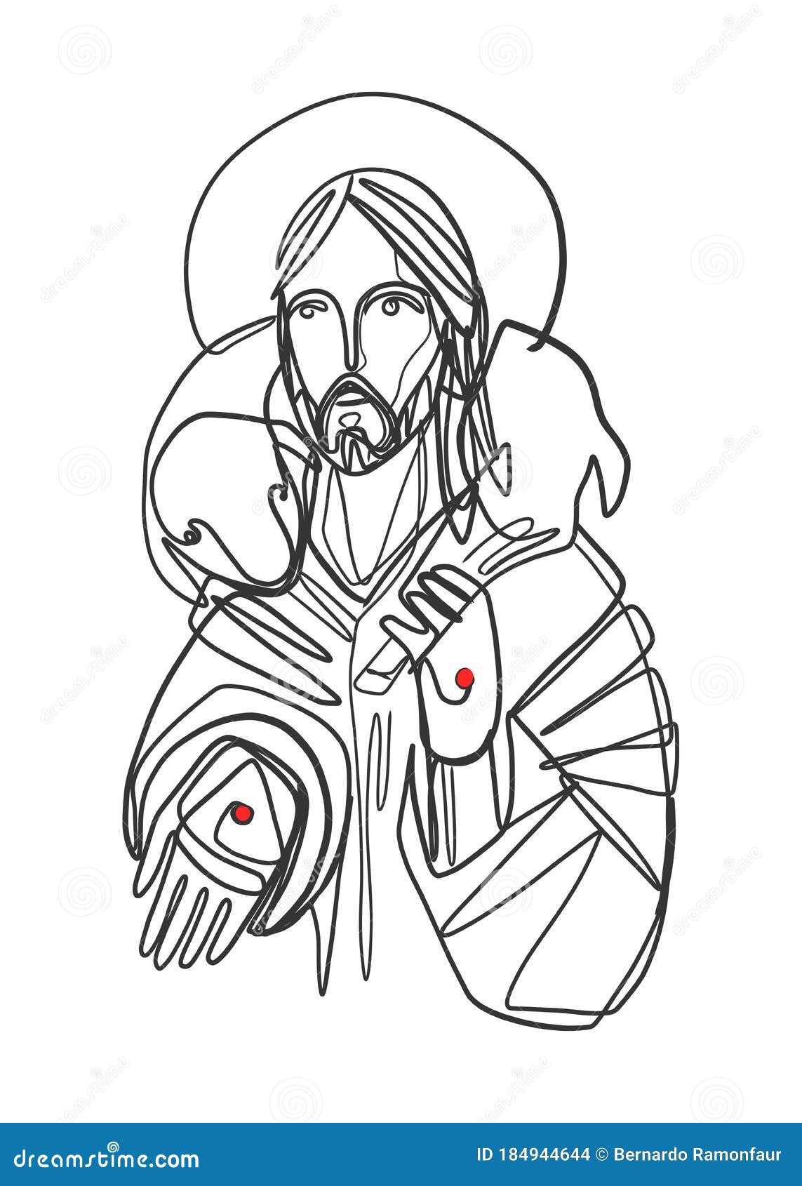 Christ The Good Shepherd Is The Oldest Known Statue Of Christ Vintage Engraving Cartoon Vector