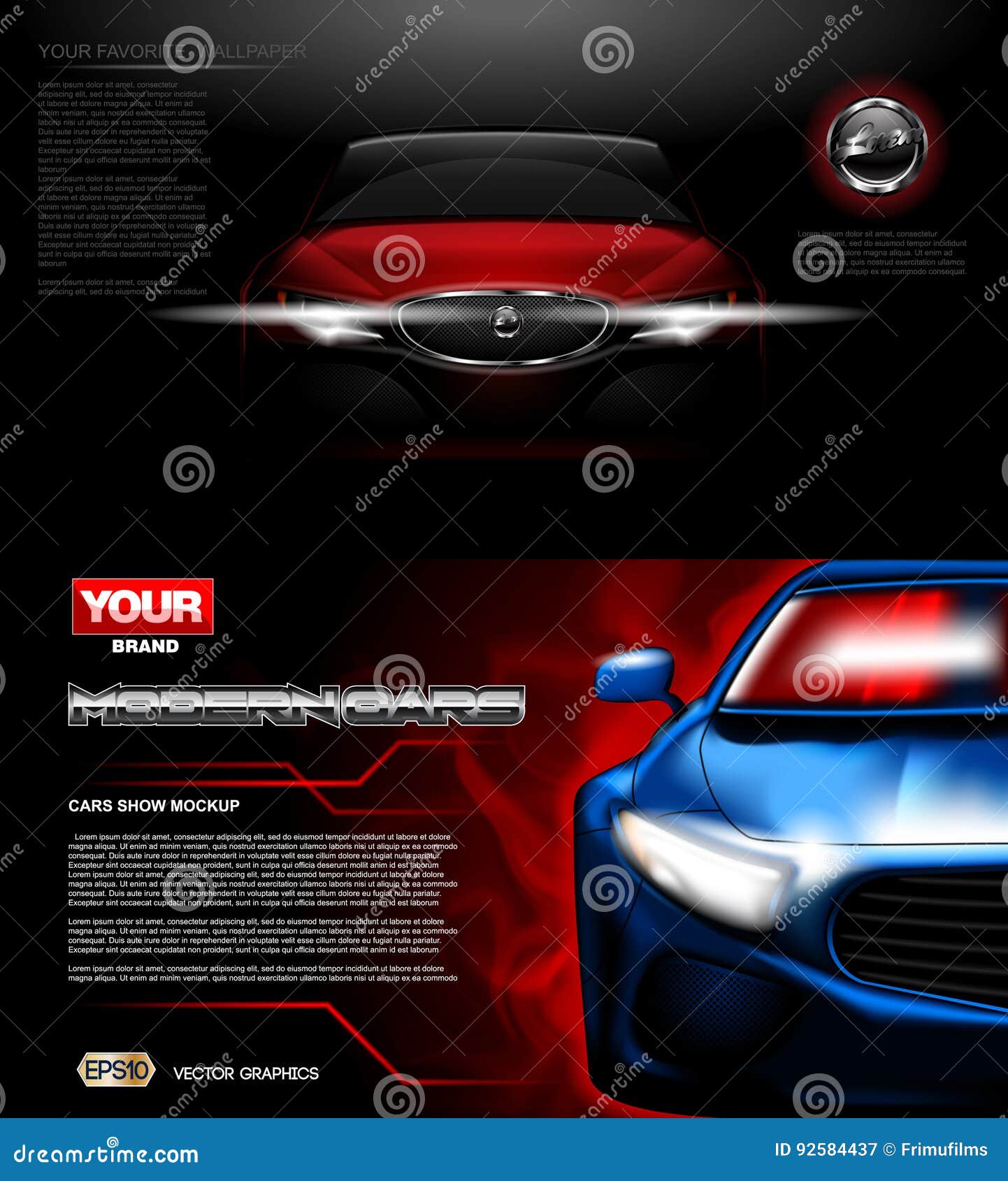 Download Digital Vector Red Modern Sport Car Mockup Stock Vector ...