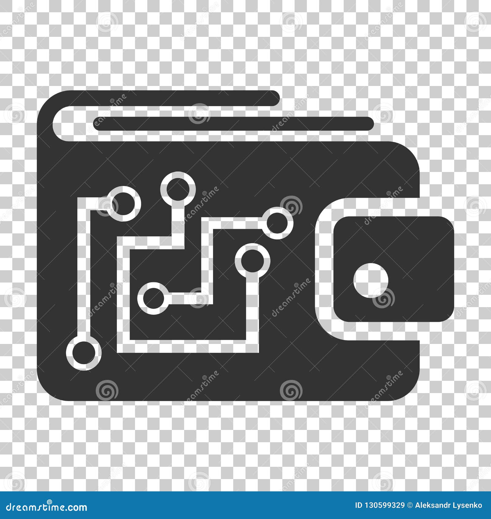 Digital Wallet Icon In Flat Style. Crypto Bag Vector ...