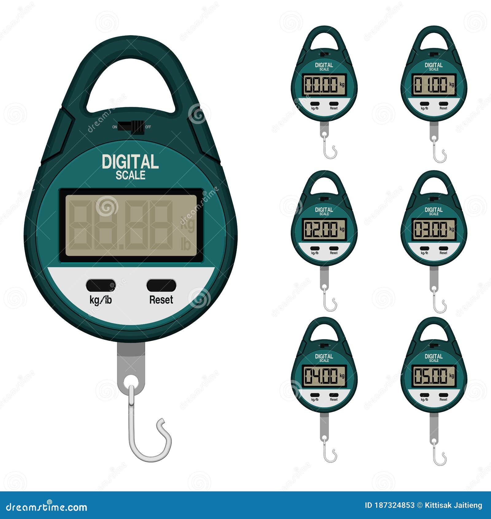 Digital Weight Scale on Transparent Background Stock Vector