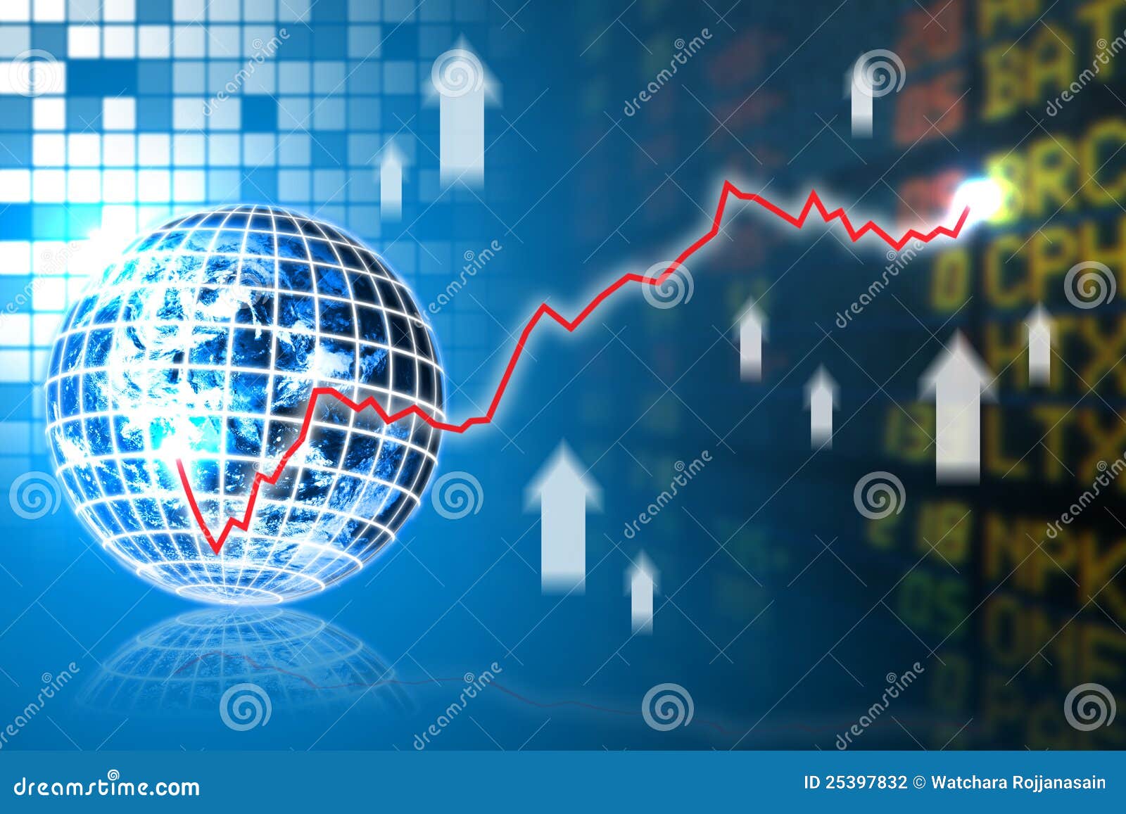 Digital World And Stock Exchange Graph Stock Photo - Image ...