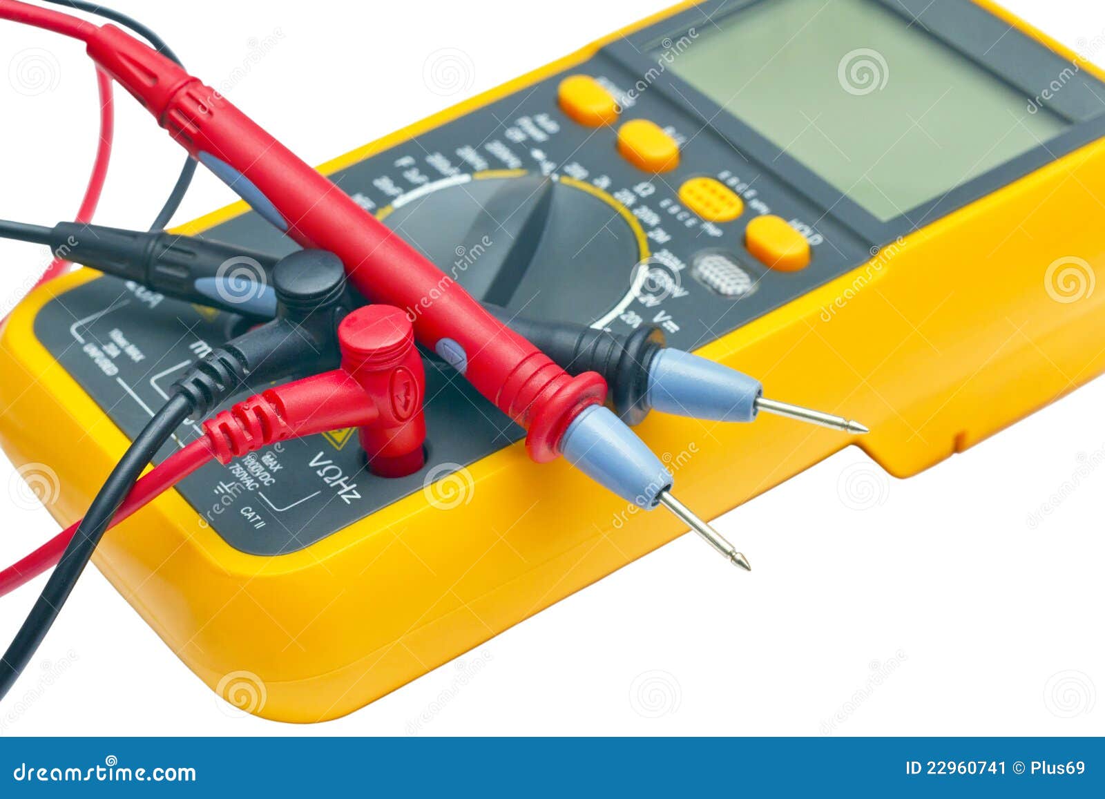 Digital yellow multimeter stock image. Image of electricity 22960741