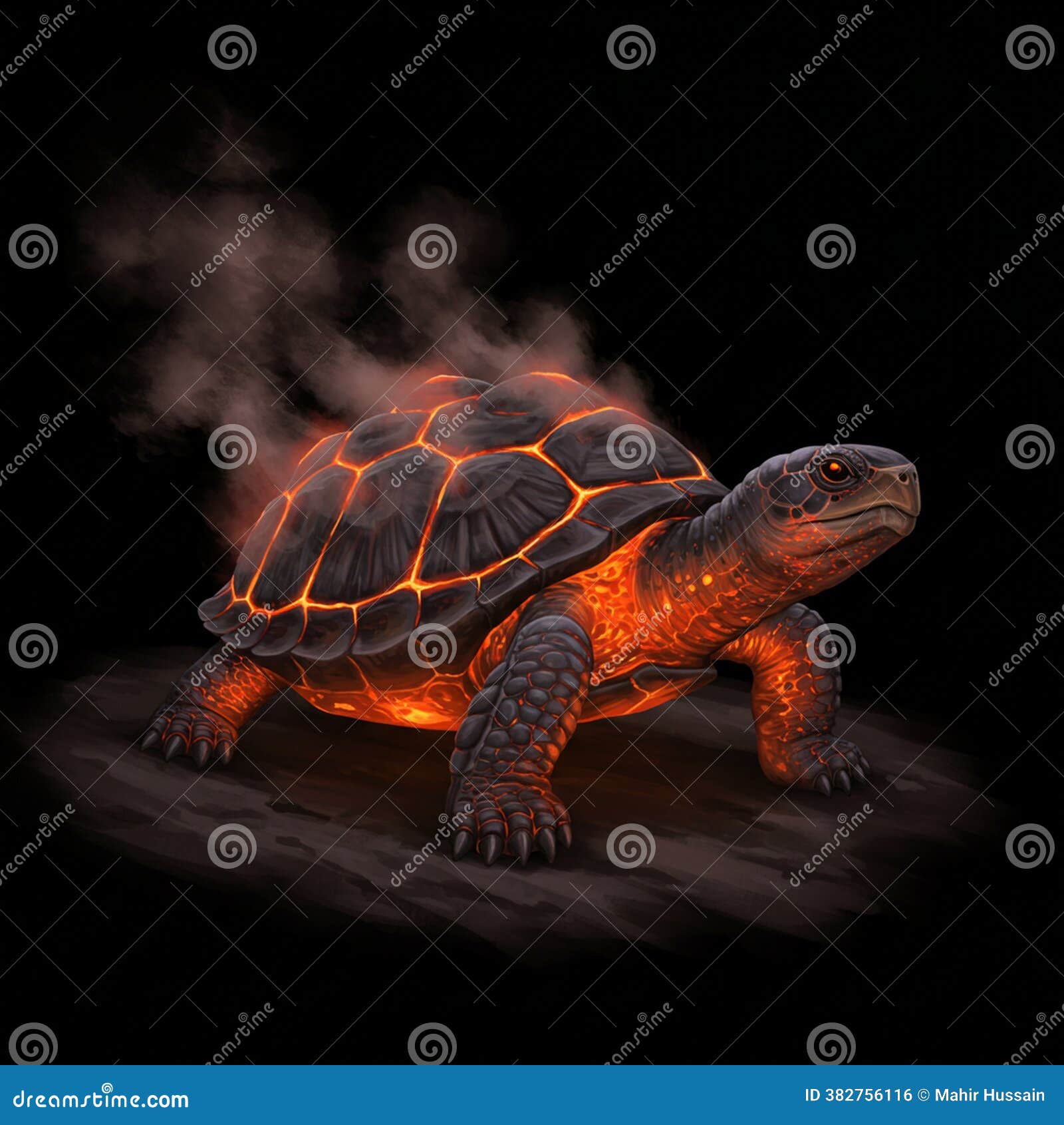 A Digitally Created Image of a Turtle with a Shell Resembling Molten Lava.  the Shell Stock Illustration - Illustration of natural, lavalike: 382756116, image size:1600x1690