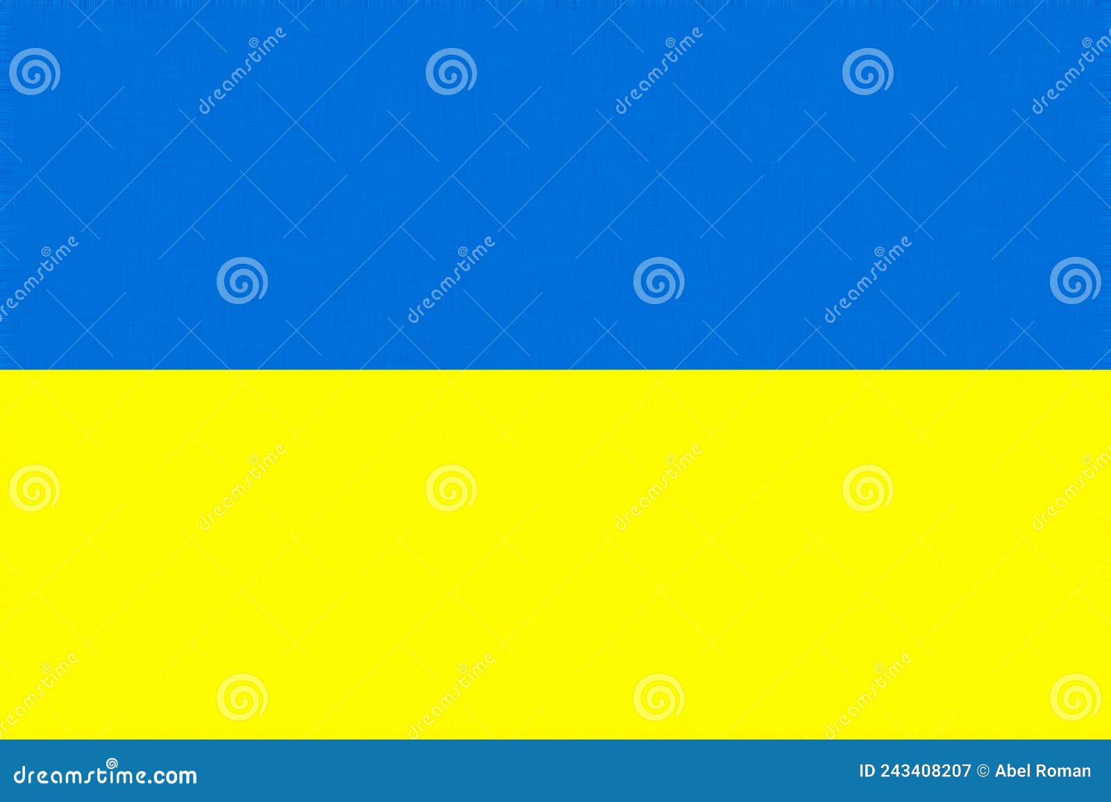 Digitally Generated Fabric Textured Blue and Yellow Ukraine Flag Stock