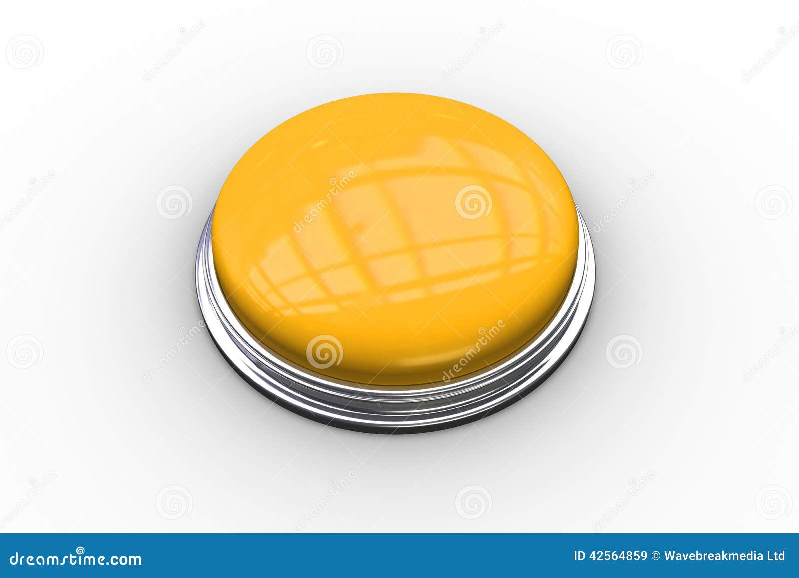 Digitally Generated Shiny Yellow Push Button Stock Illustration