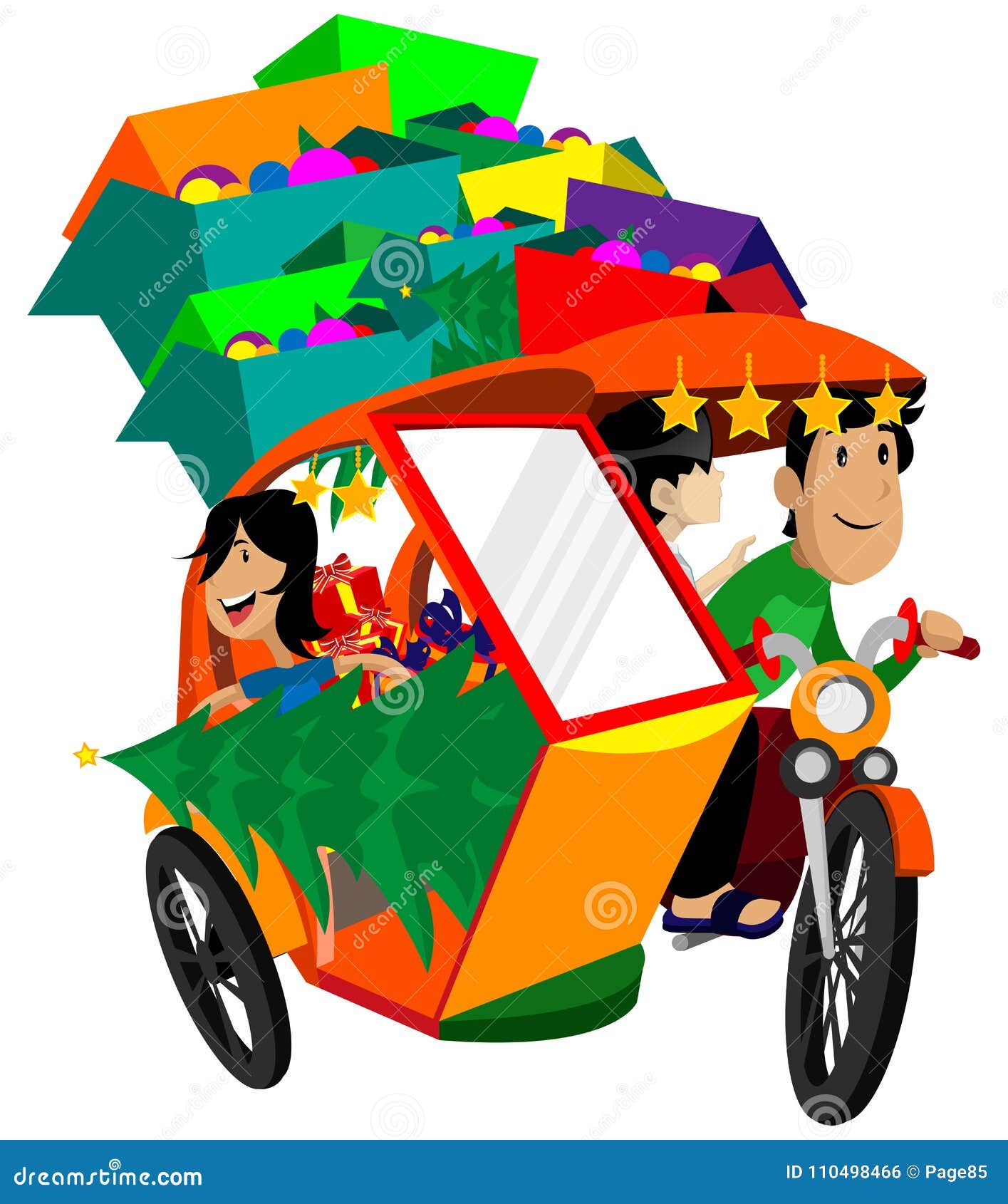 Tricycle stock illustration. Illustration of gifts, tricycle - 110498466