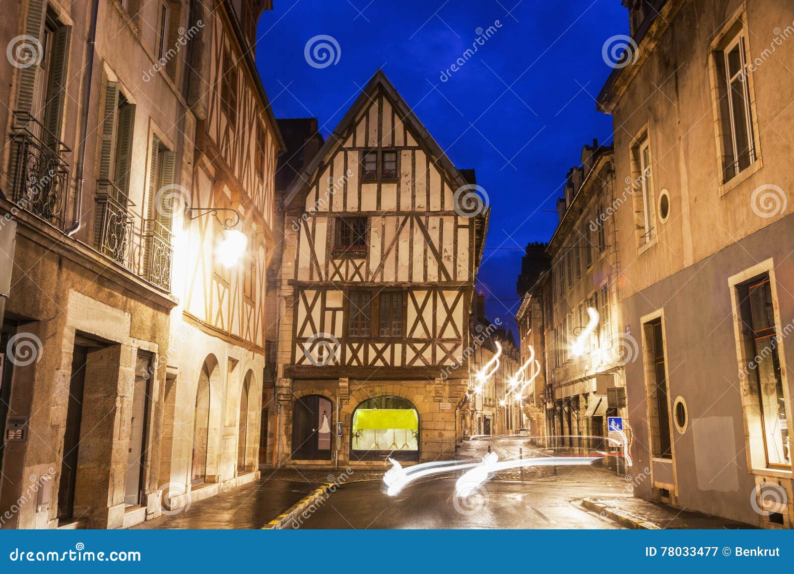 dijon old town at night