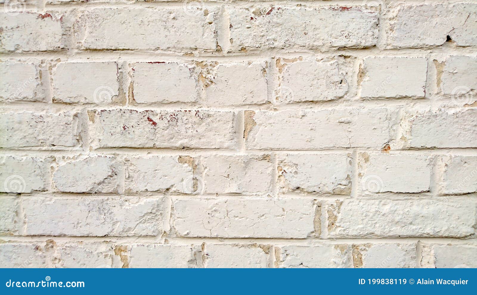 Dilapidated White Brick Wall Stock Image Image of barricade, concrete