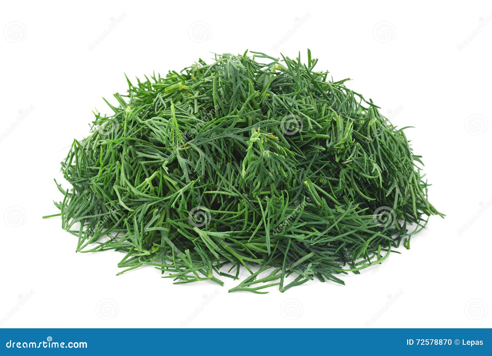 dill herb chopped on white