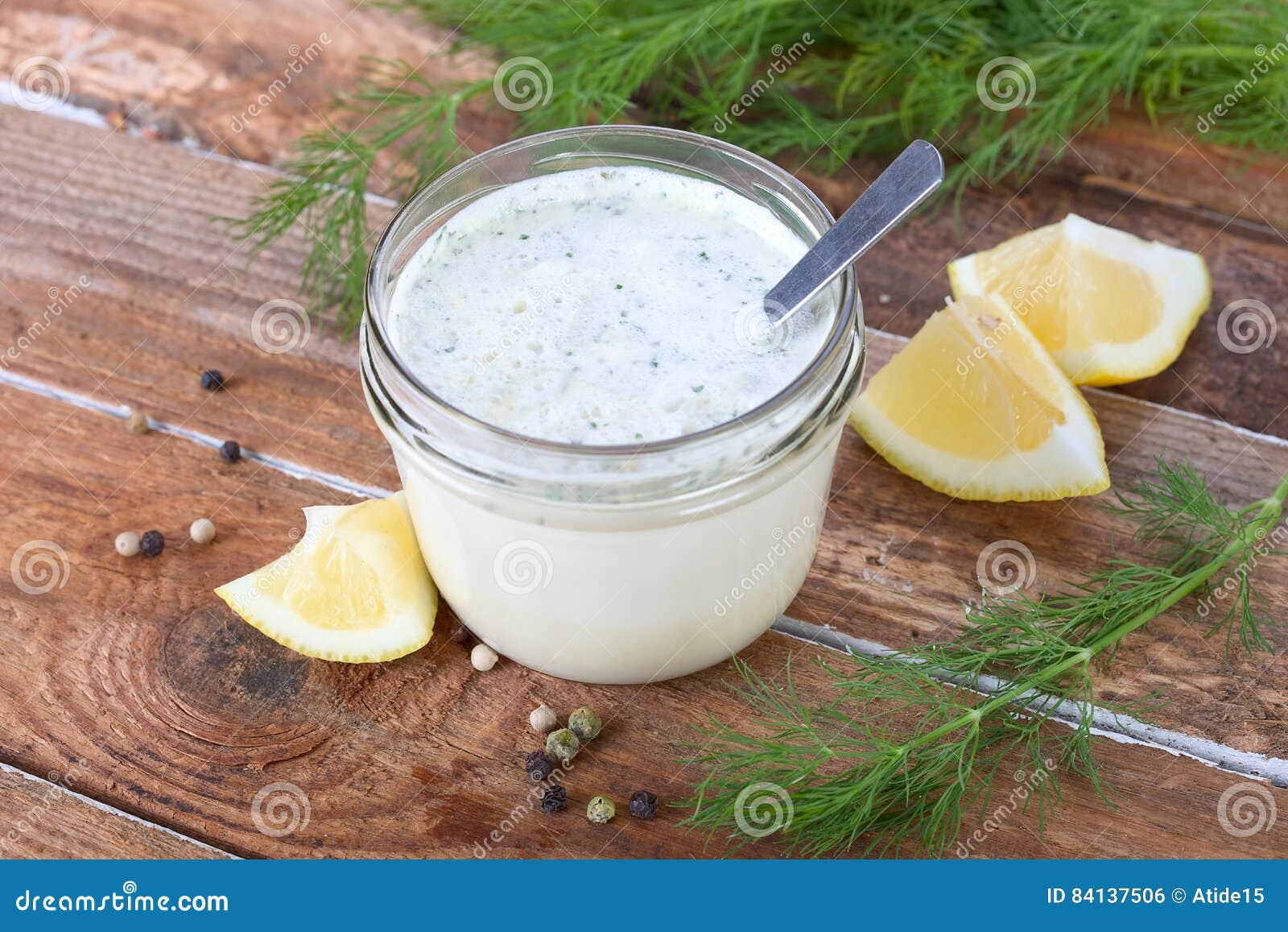 Dill sauce stock photo. Image of lemon, cream, meal, sauce 84137506