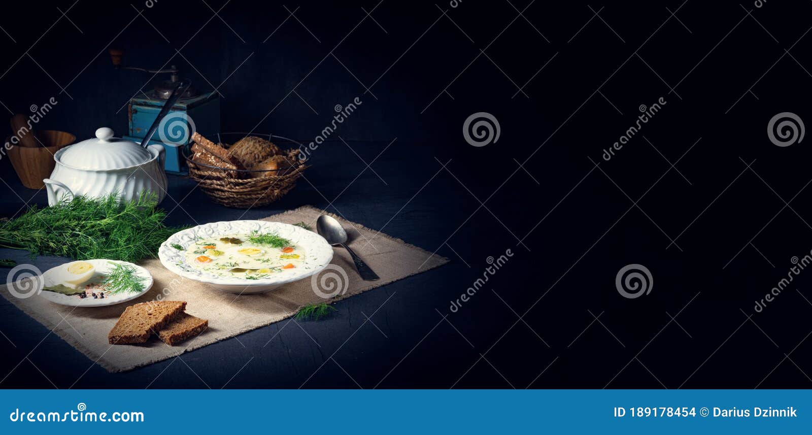 Dill Soup with Potato, Fresh Dill and Egg Stock Photo Image of potato
