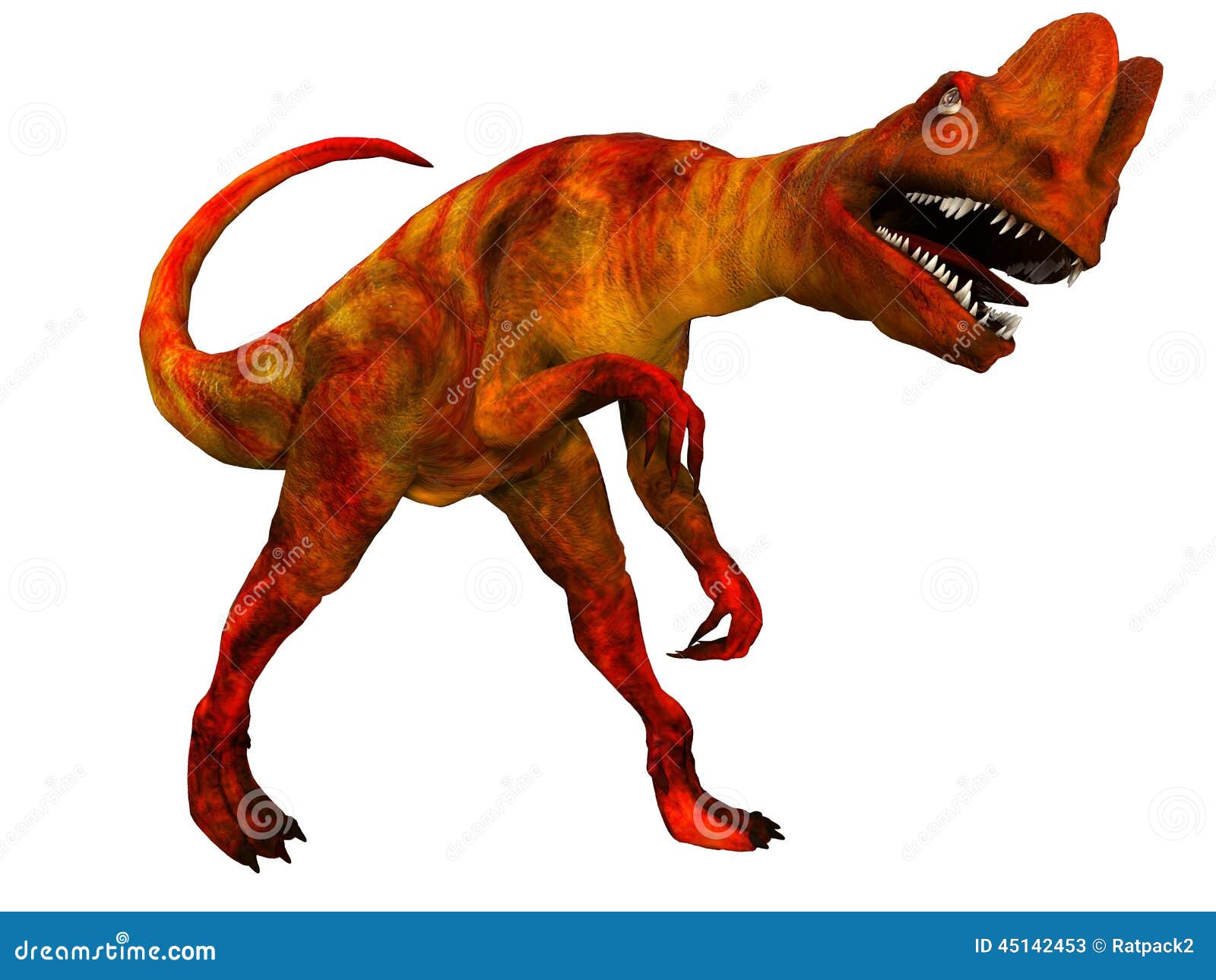 Dilophosaurus on White stock illustration. Illustration of huge 45142453
