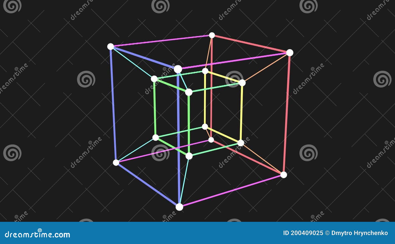 4 Dimensional Hypercube Tesseract Rotating on Black Background. Looped  Shape Motion Geometry Animation Stock Video - Video of square,  neuroscience: 200409025