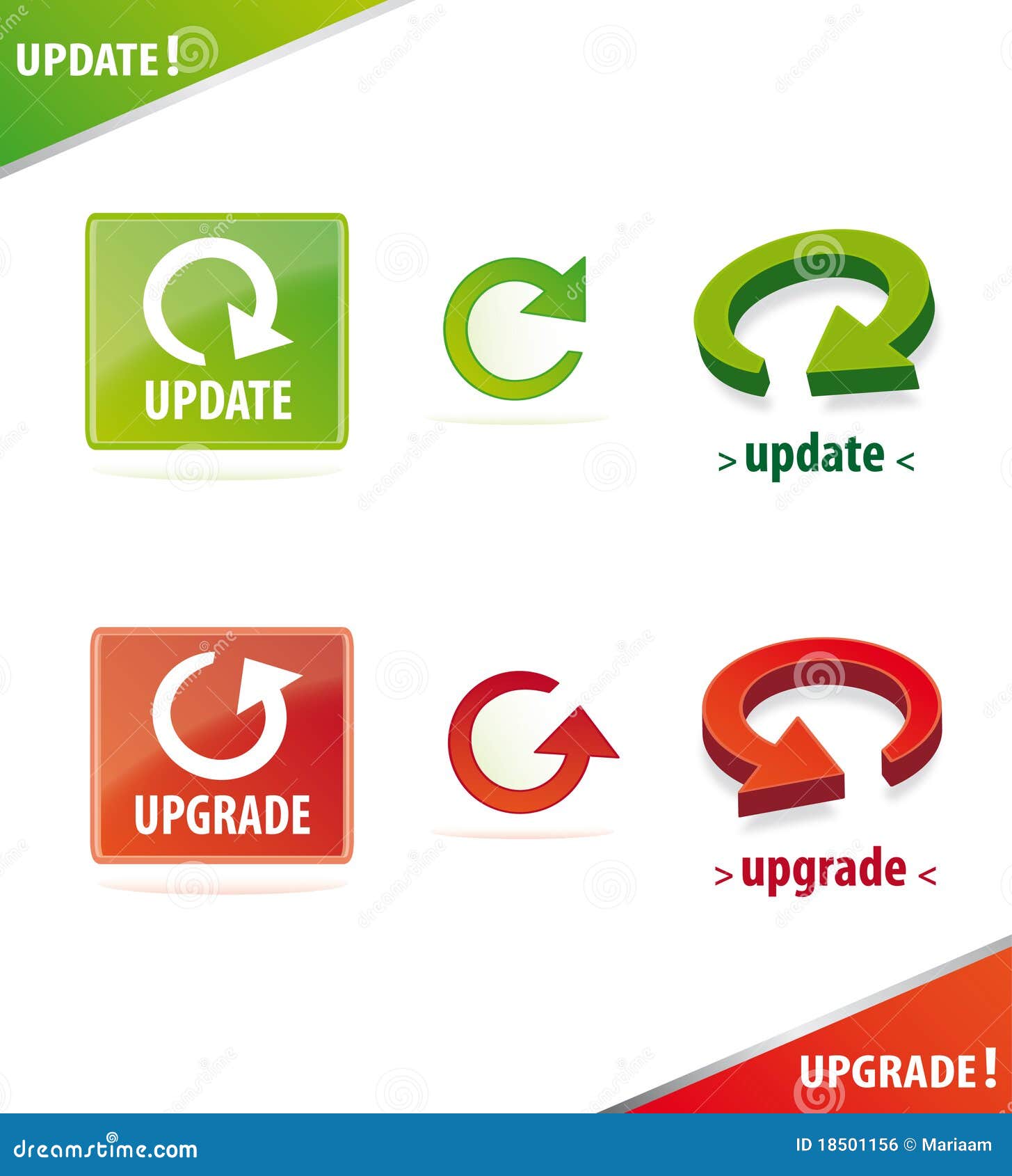 dimensional update and upgrade icon set