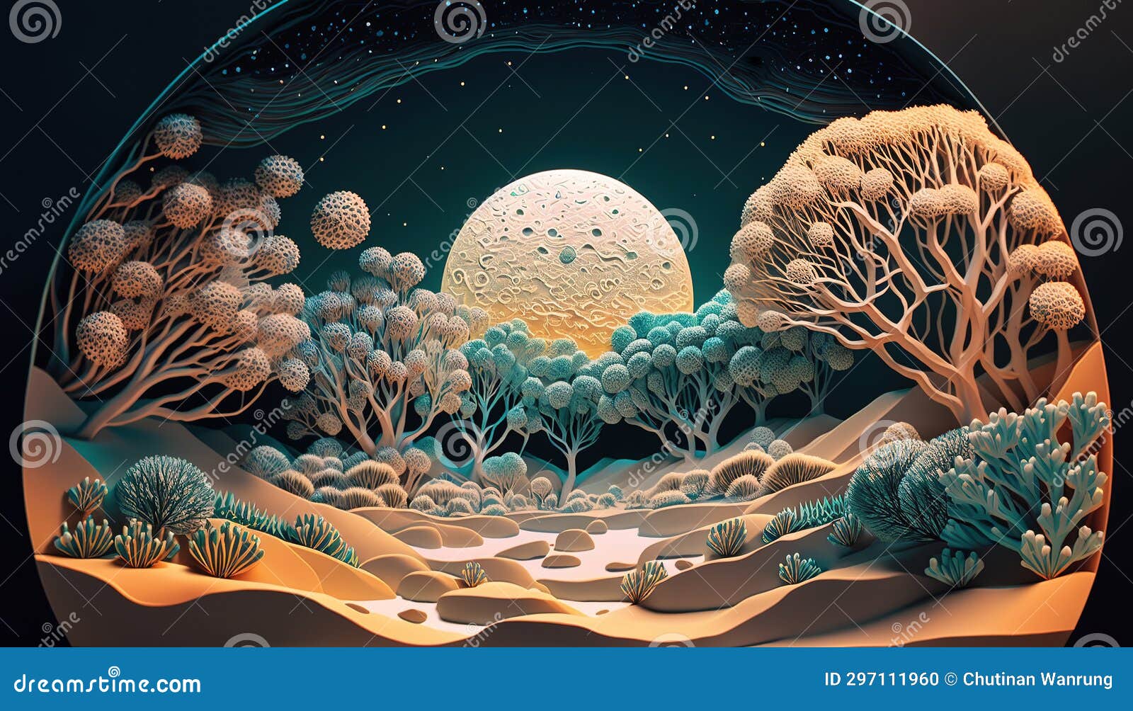 dimensional wonders: 3d ai generated paper cut art of winter forest season plains and desert - a stunning multidimensional