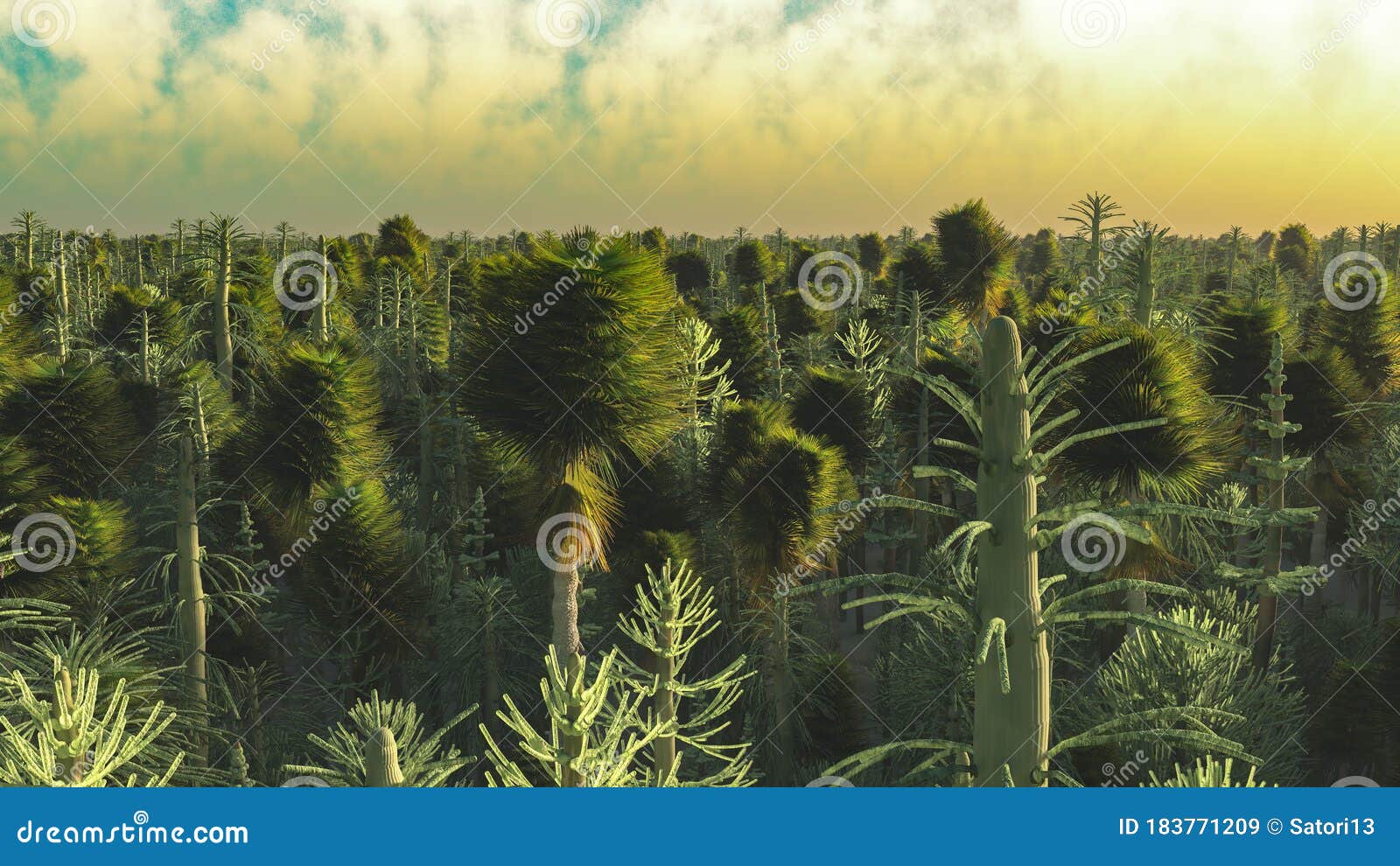 dinasour forest in big resolution 3d rendering