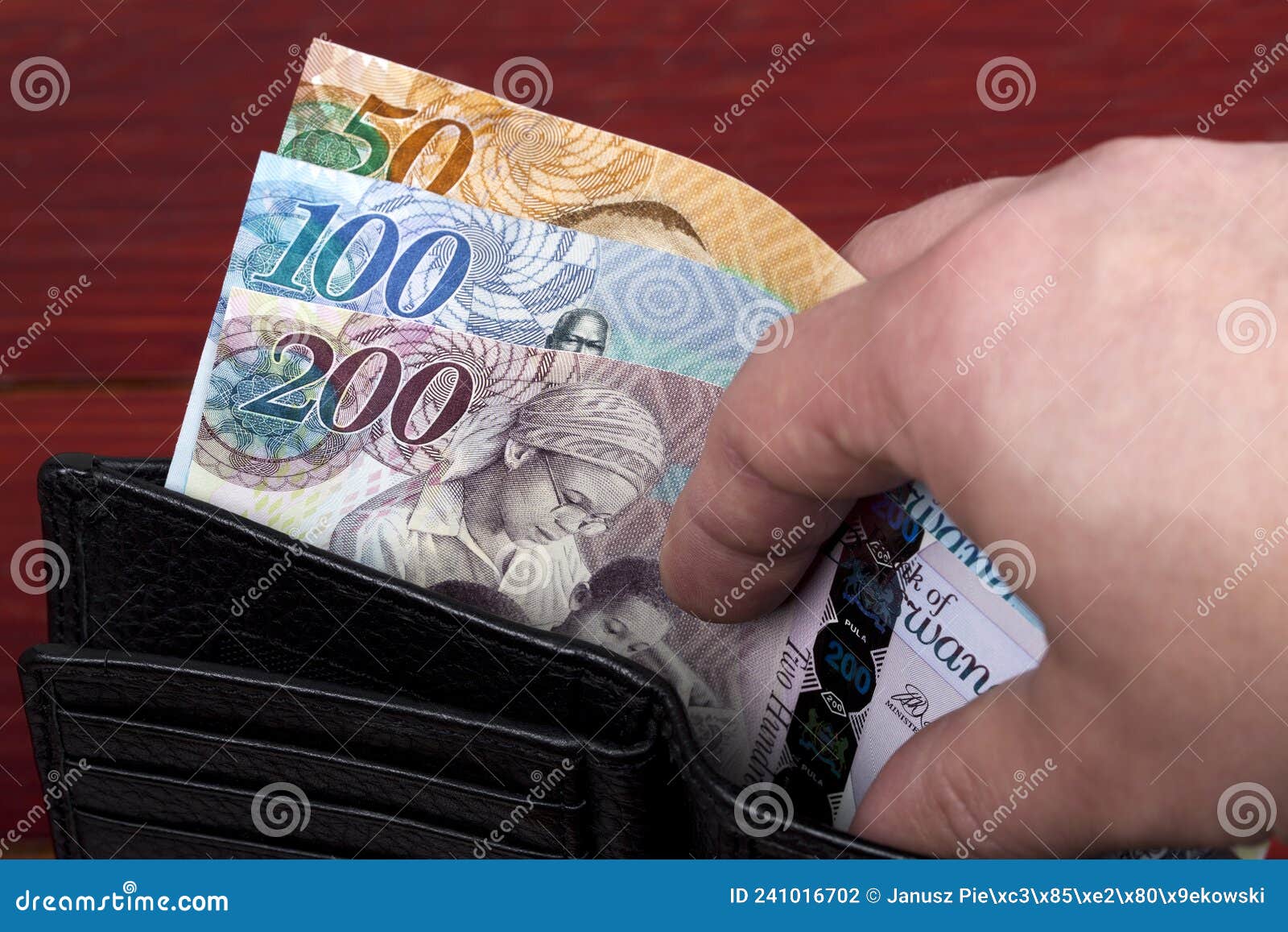 Dinero Botswana En La Cartera Negra Foto de archivo - Imagen de carpeta,  efectivo: 241016702