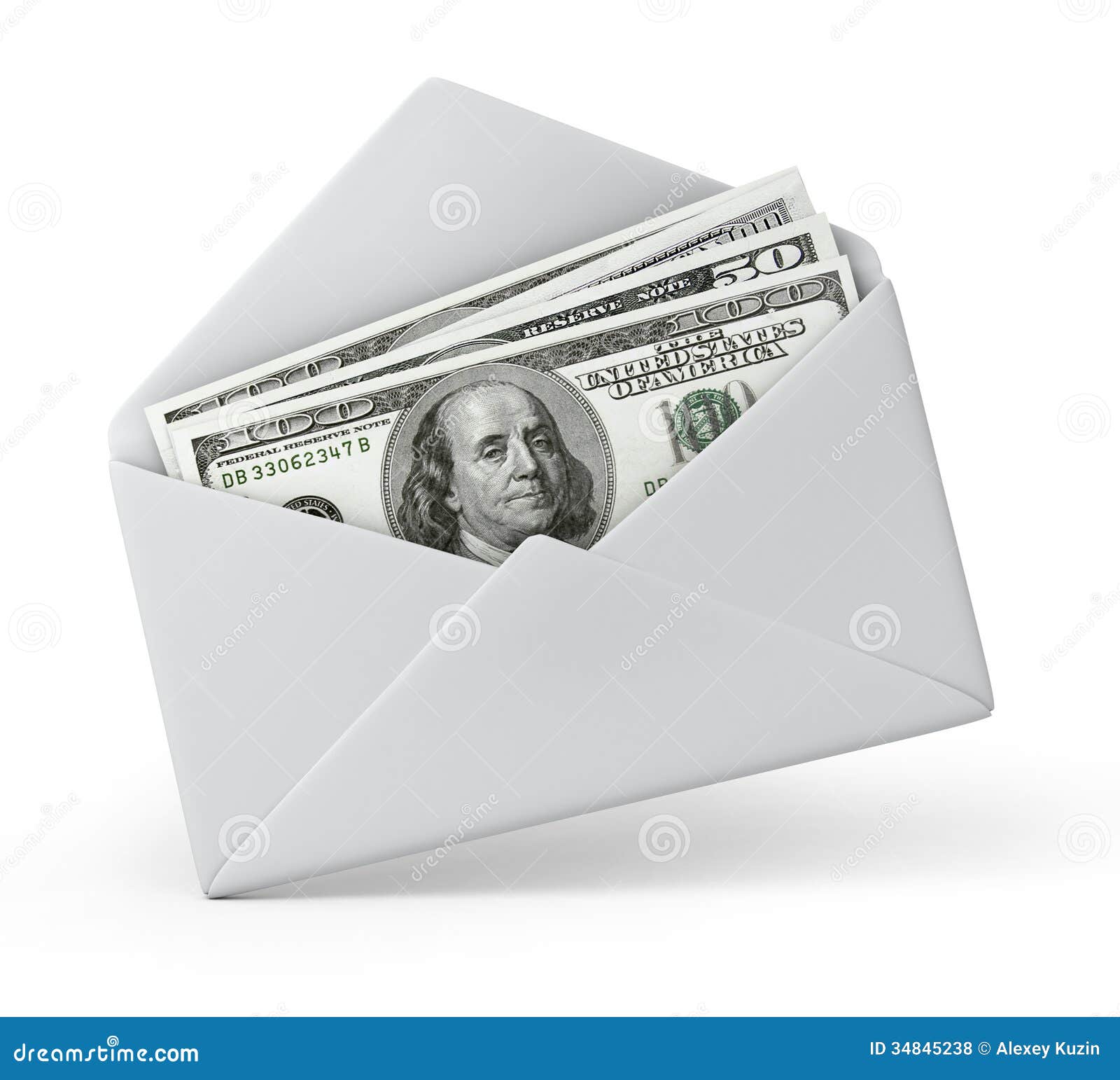 Dinero en un sobre stock de ilustración. Ilustración de finanzas 34845238
