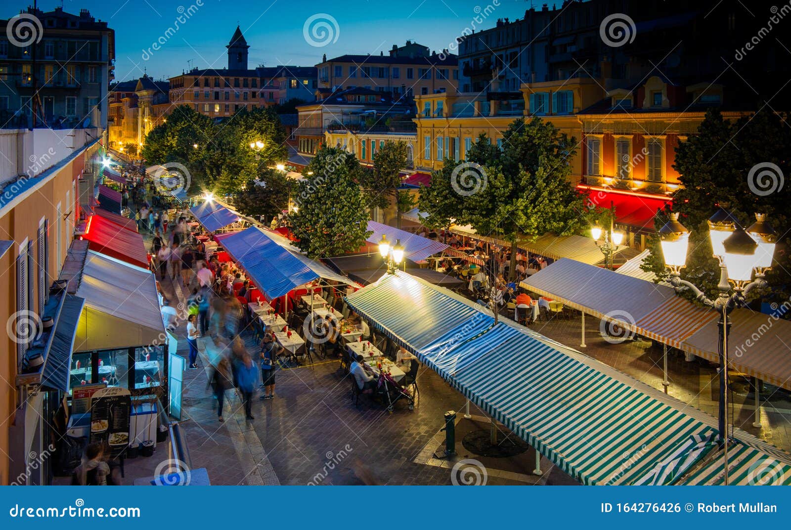 Diners Eating at Restaurants in the Old Town, Nice, Provence, France