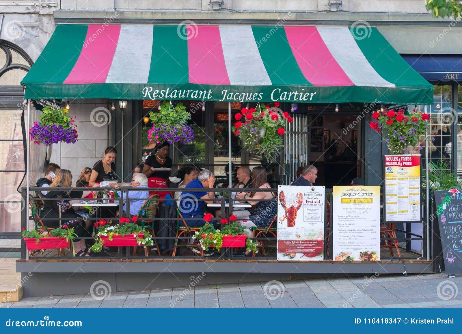 Colorful Outdoor  Cafe  In Montreal  Canada Editorial 