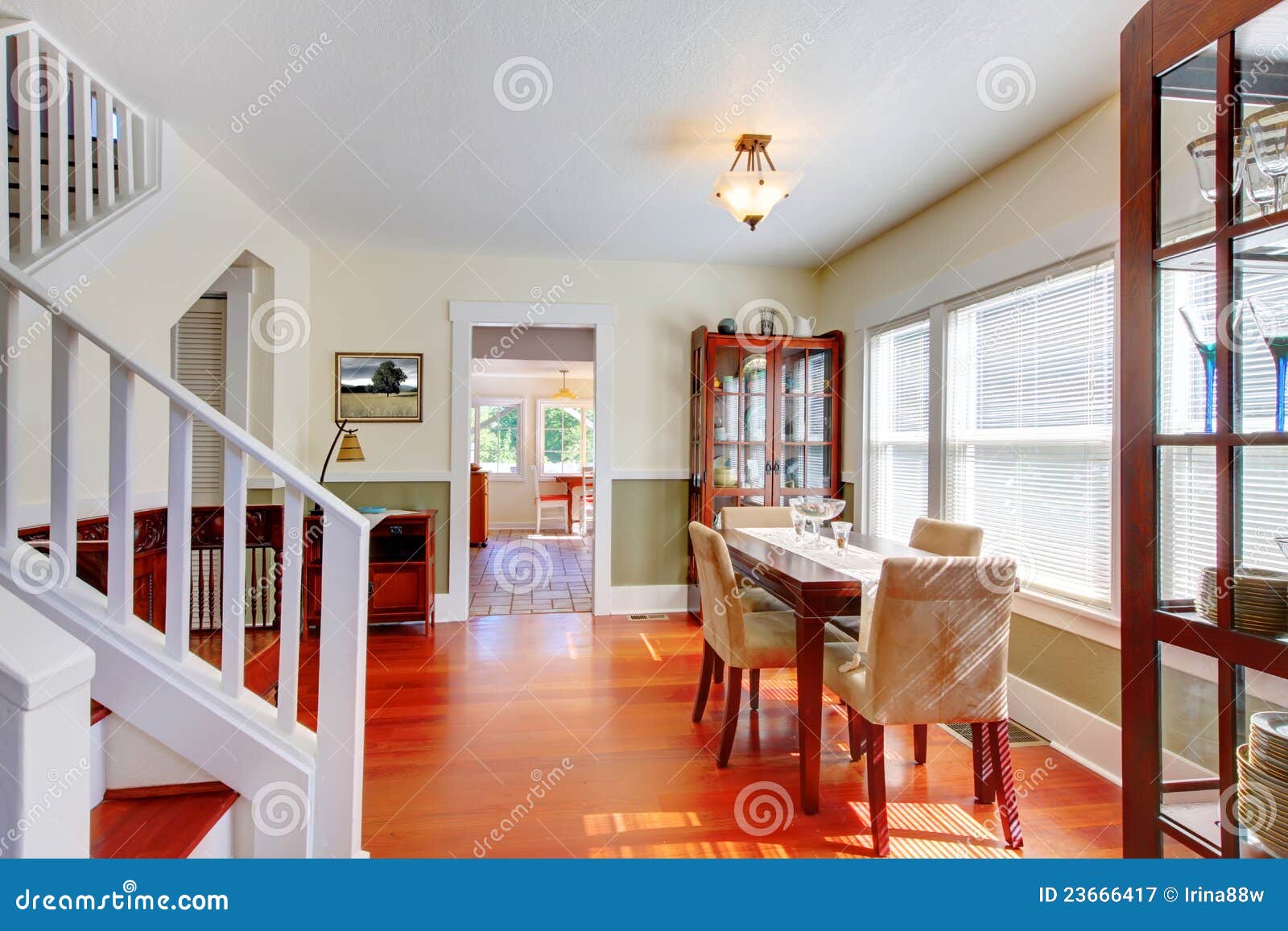 Dining Room in Beautiful Old American Small House. Stock Image ...