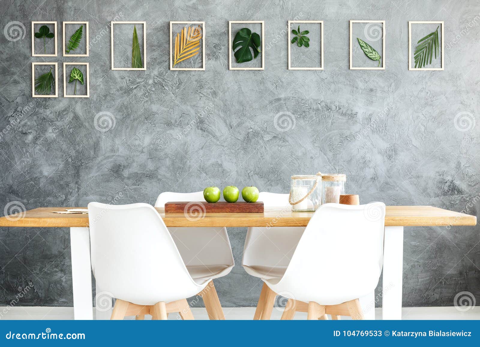 Dining Room With Botanical Gallery Stock Image Image Of Interior