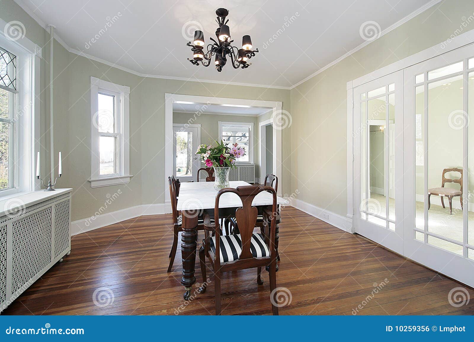 Dining Room with Glass Doors Stock Photo Image of residence, room