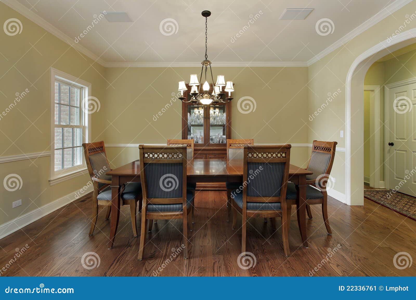 Dining Room with Gold Walls Stock Image Image of dinner, estate 22336761