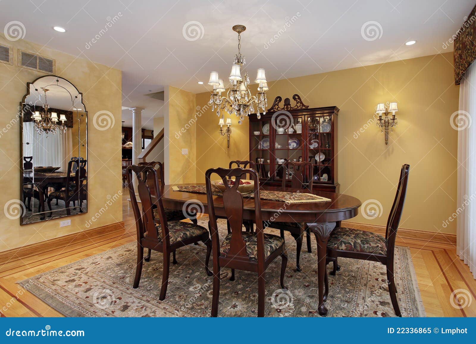 Dining Room with Gold Walls Stock Image Image of chair, room 22336865