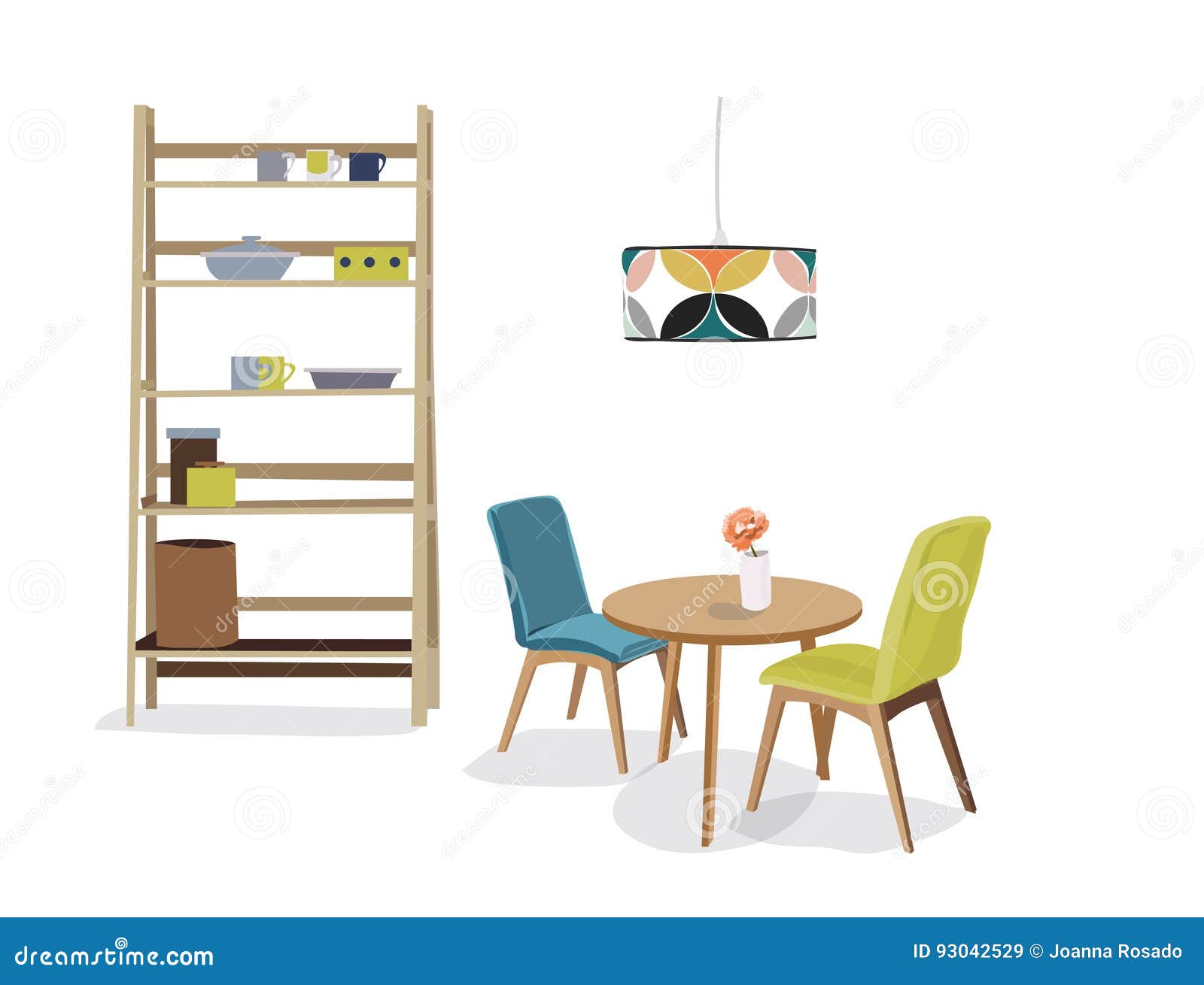 dining room vector illustration