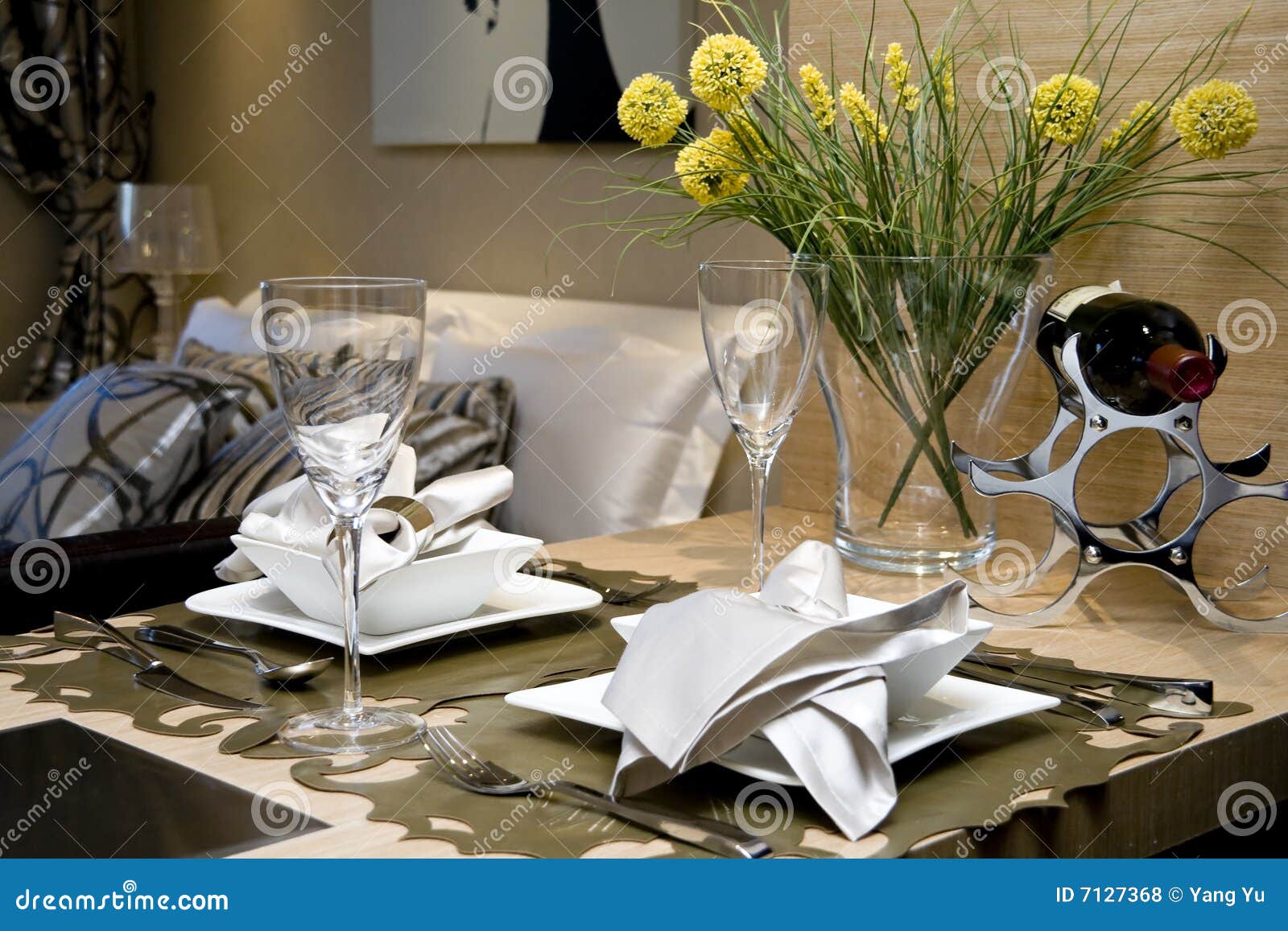 Dining table stock photo. Image of comfort, inside, decor - 7127368