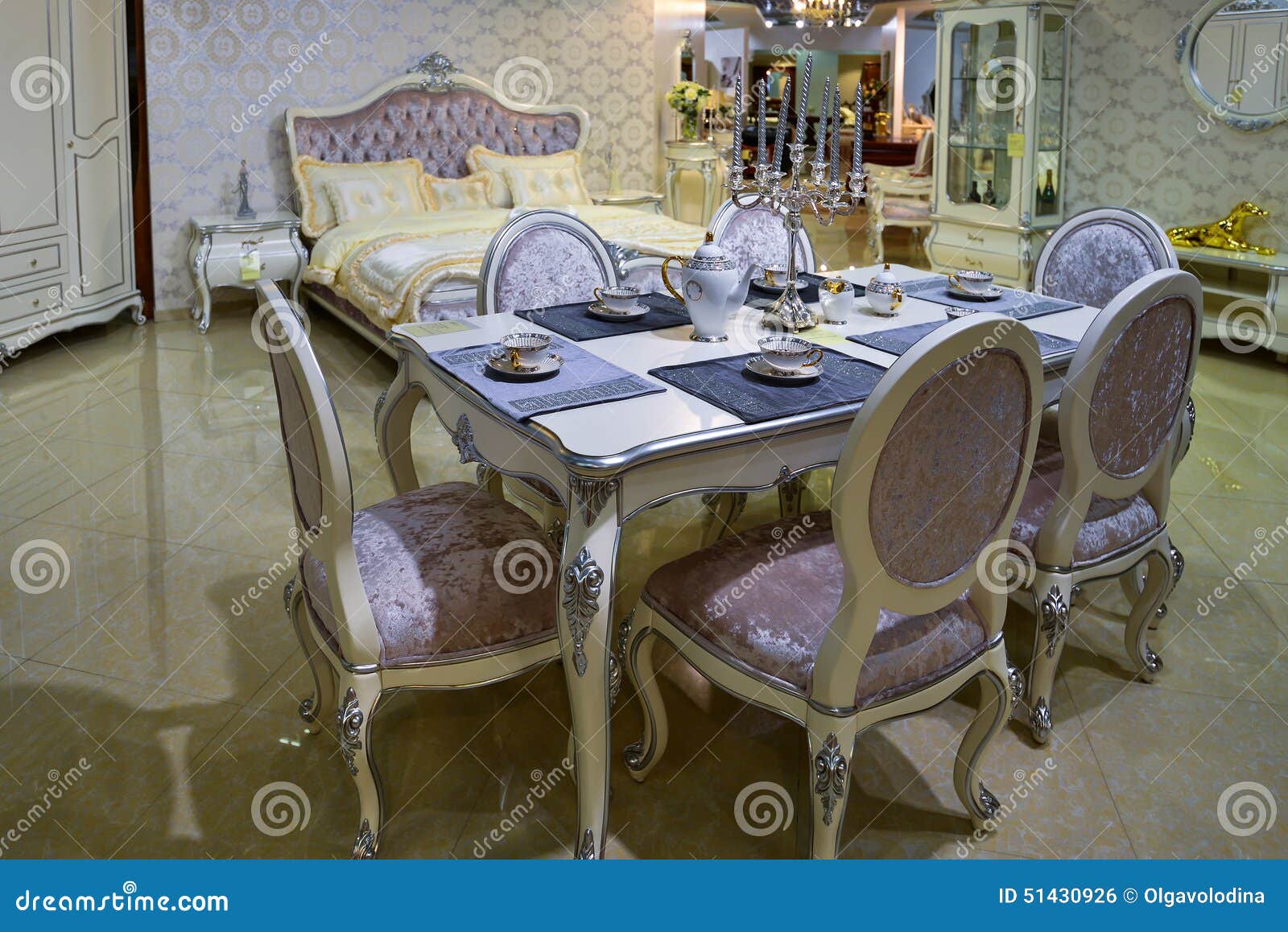Dining Table and Chairs in Living Room Stock Photo Image of chairs